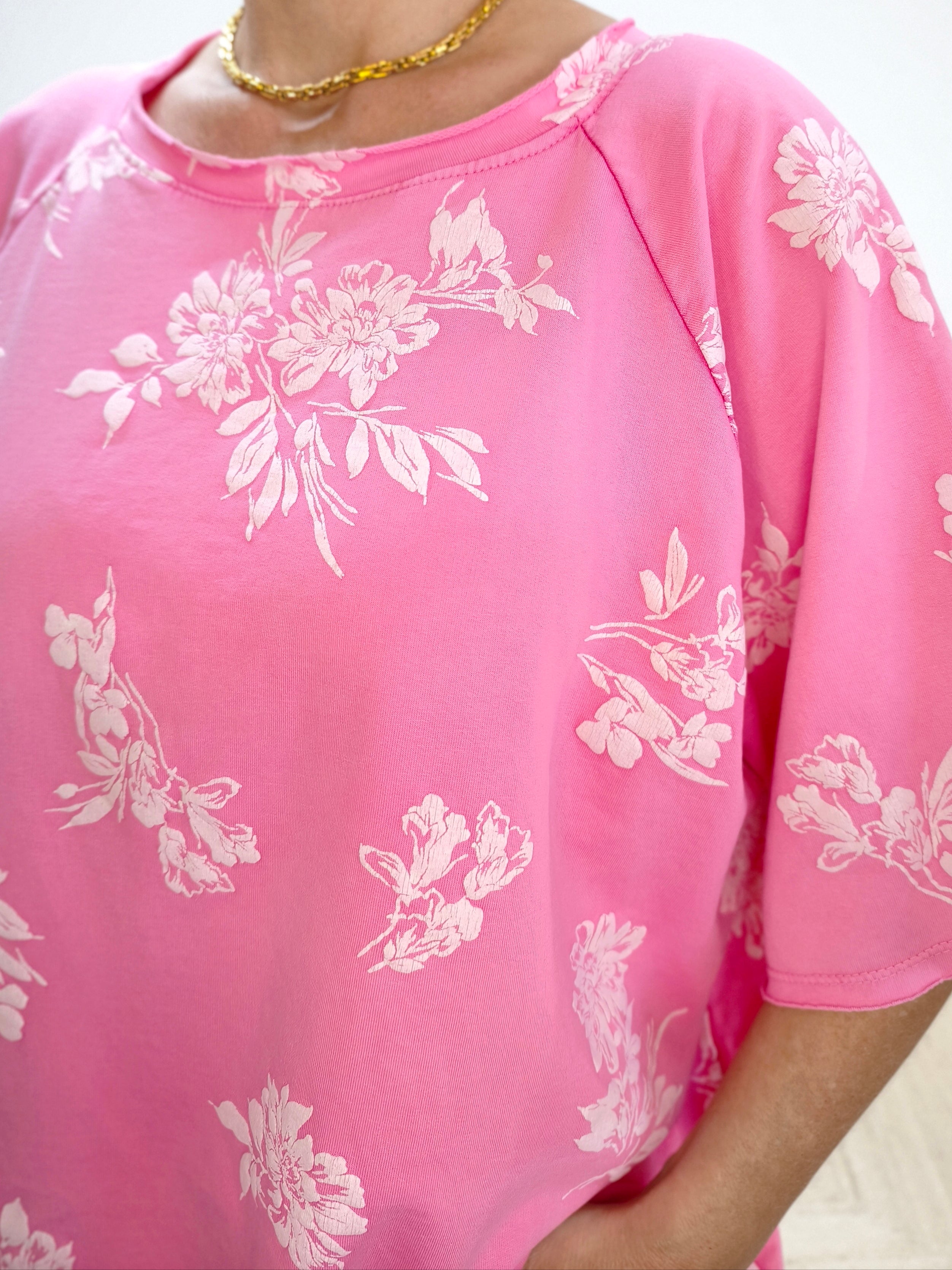 Shirt in pink/weiss aus Baumwolle (40-44)