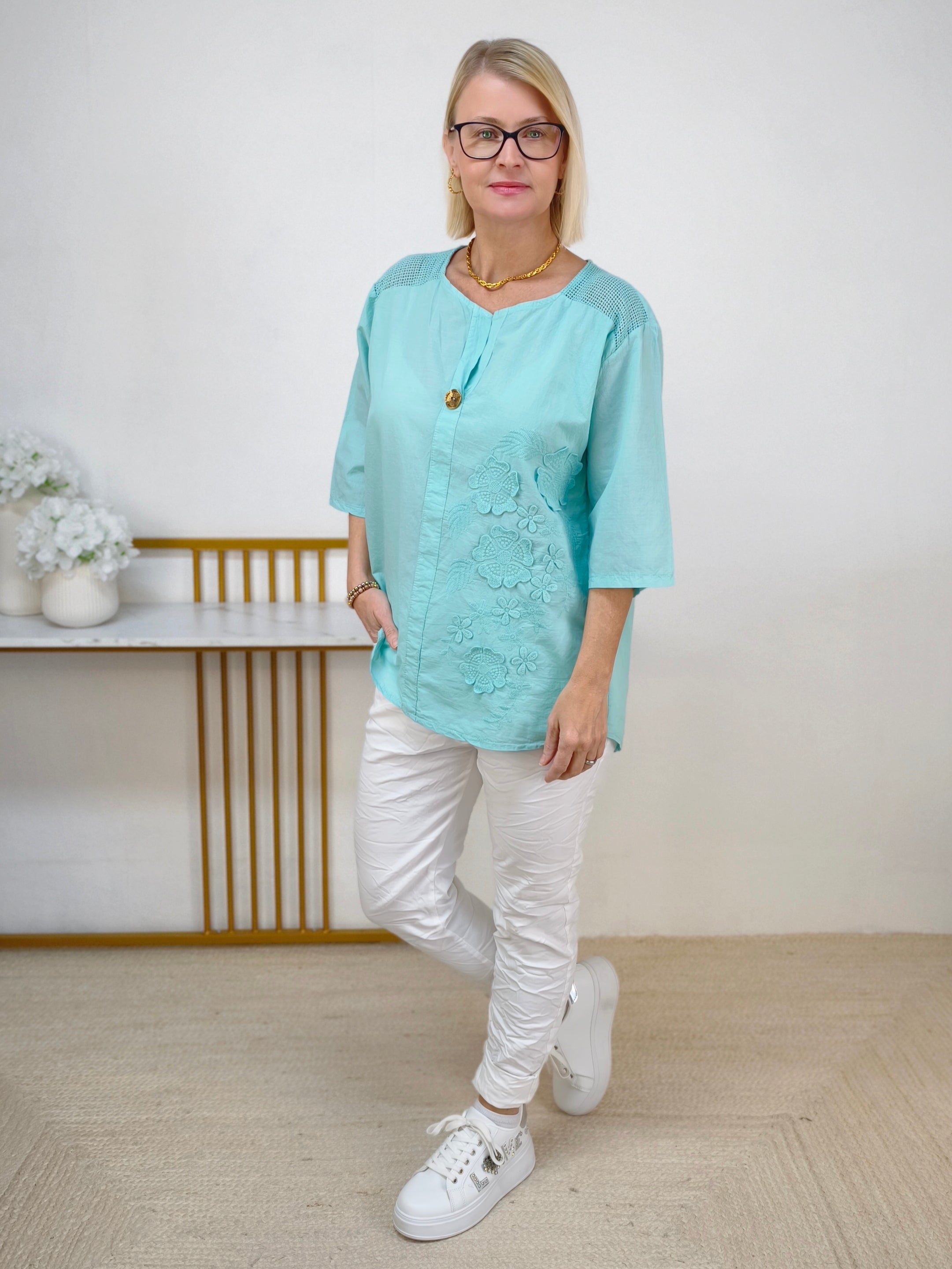 Blusen - Shirt "Mona" türkis (38-42)