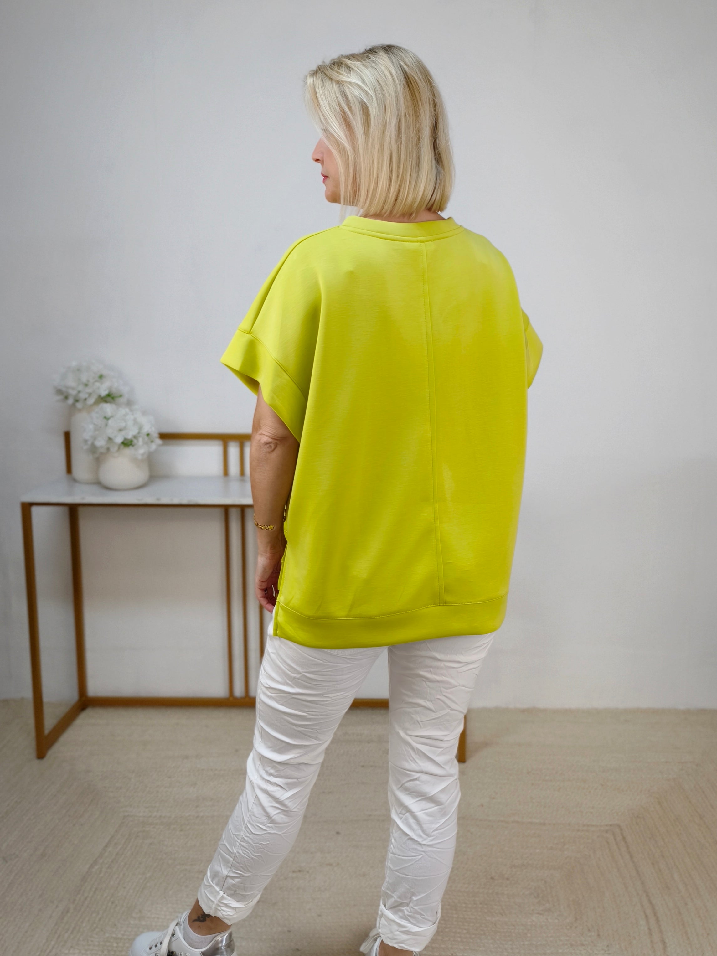 Damen Shirt "Ina" unifarben in kiwi (38-44)