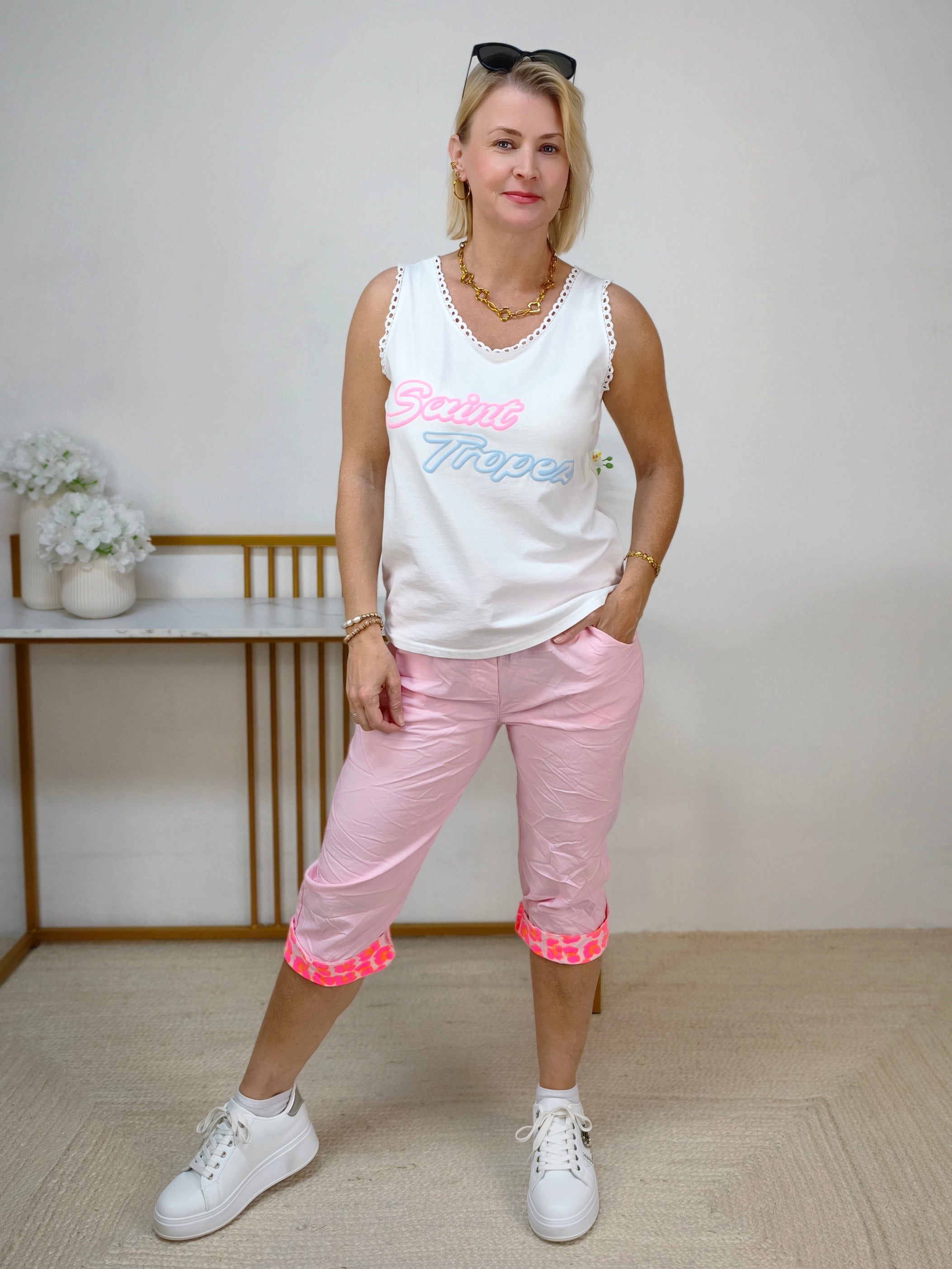 Top "Saint Tropez" in weiss (36-42)