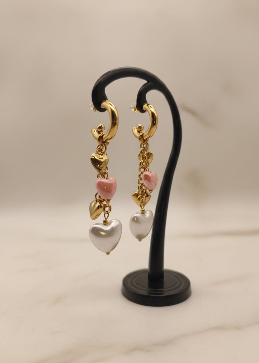 Ohrring - Ohrstecker Creole mit Herzen