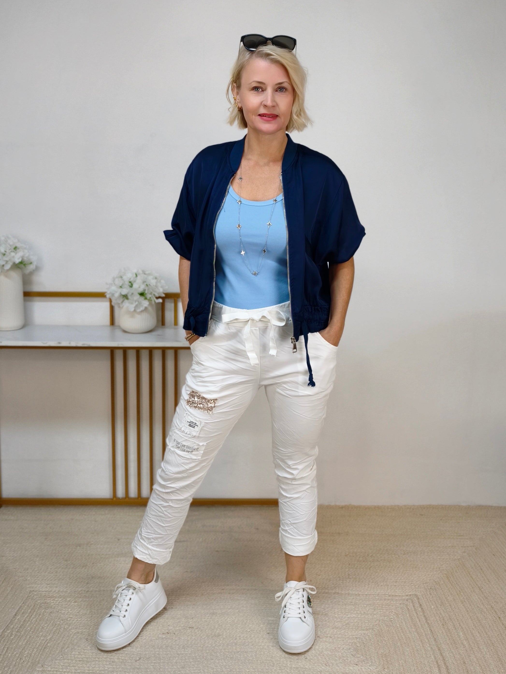 Leichte Kurzjacke im Blouson Style Dunkelblau (36-42/44)