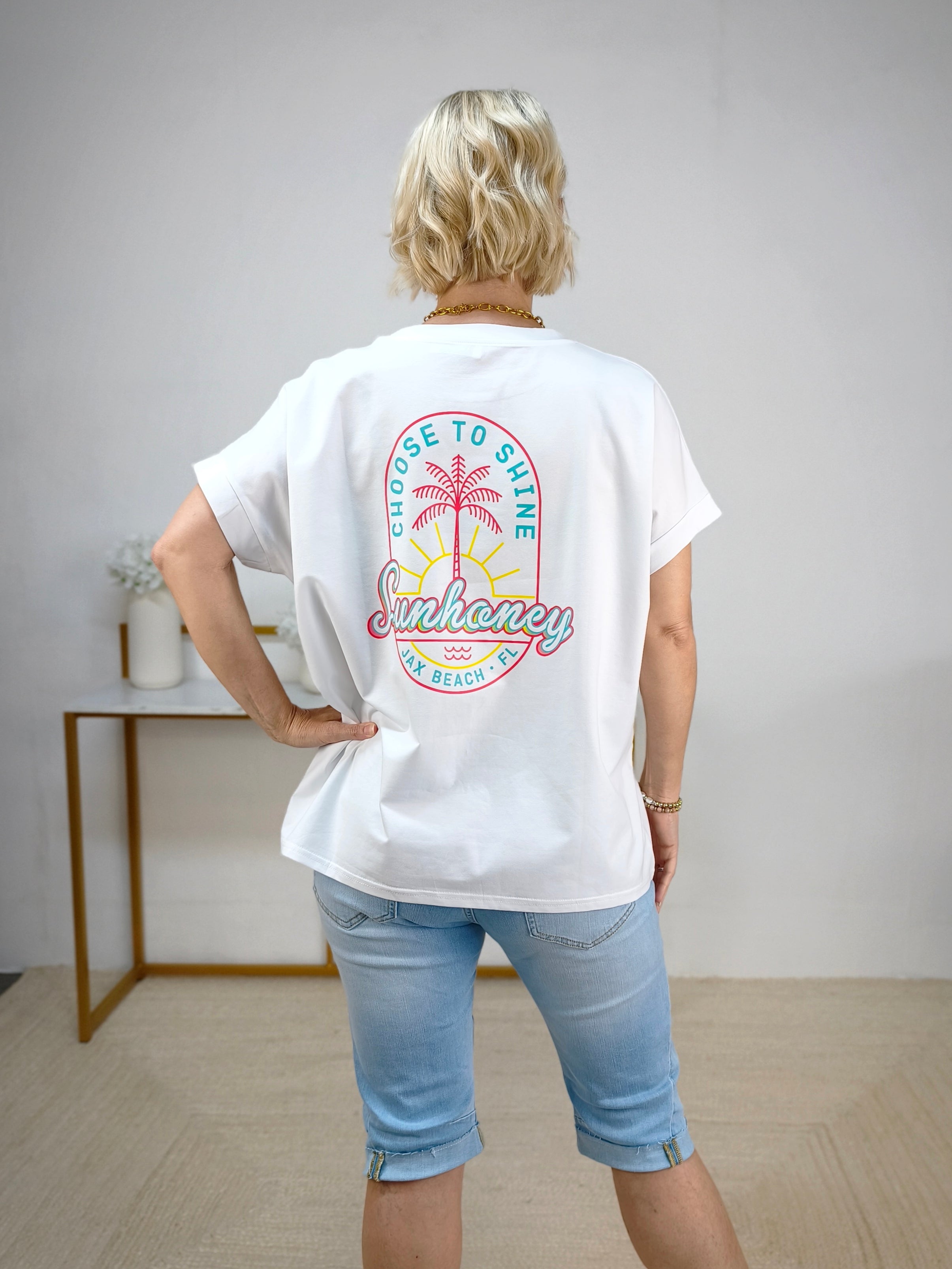 T-Shirt "Sunhoney" in weiss (40-44)