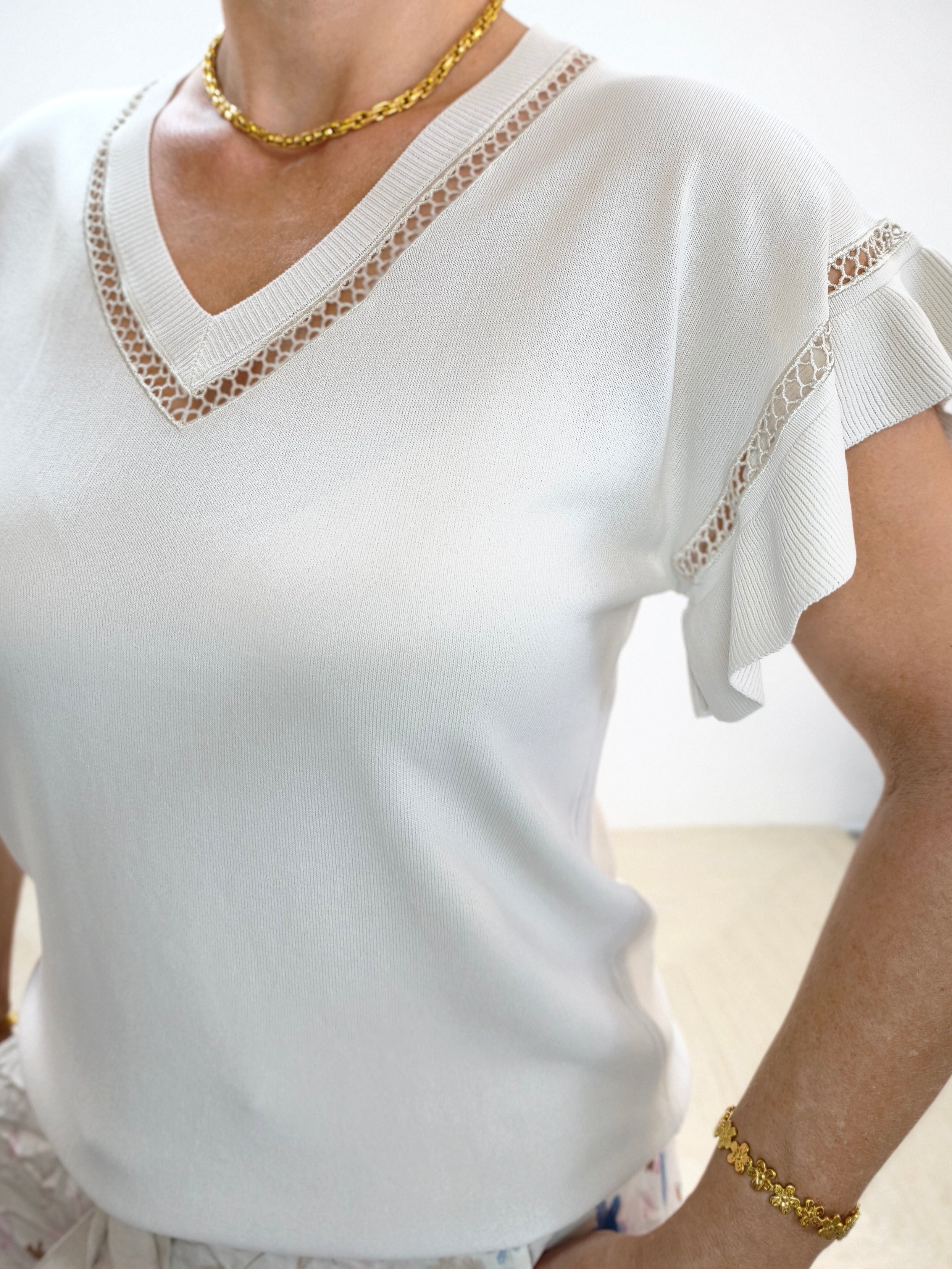 Leichtes Feinstrick Shirt Hellbeige (36-40)