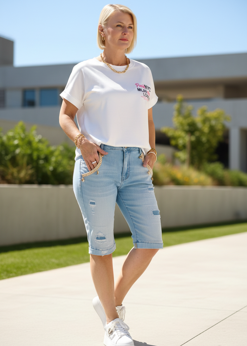 T-Shirt "City" in weiss (40-44)