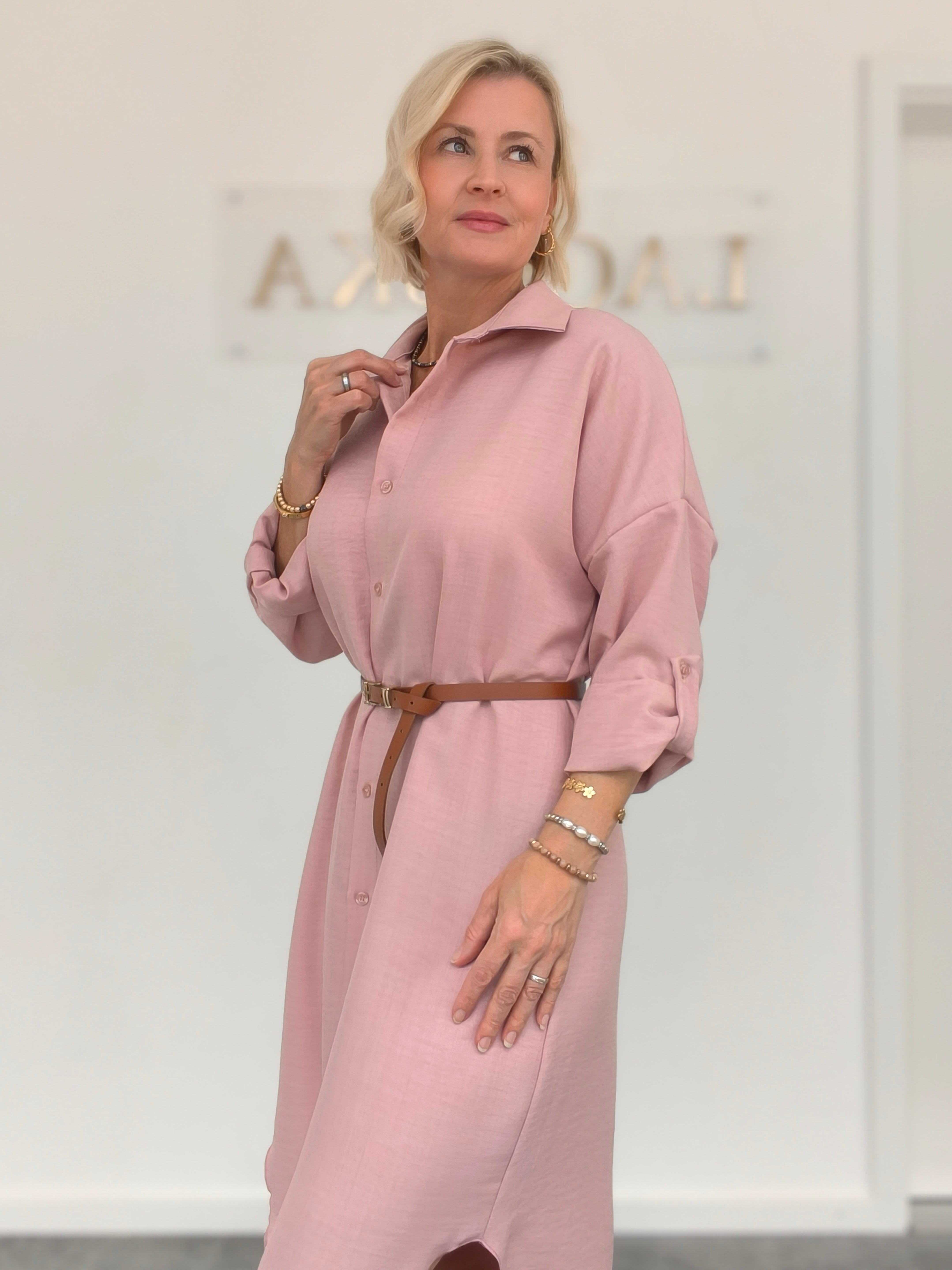 Hemdkleid einfarbig in altrosa (38-44)