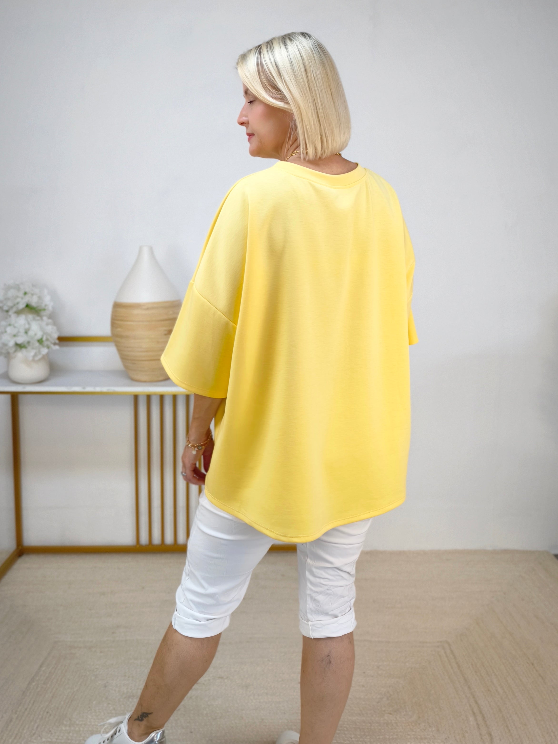 Kurzarm Sweater "Le Soleil" gelb (38 - 44)