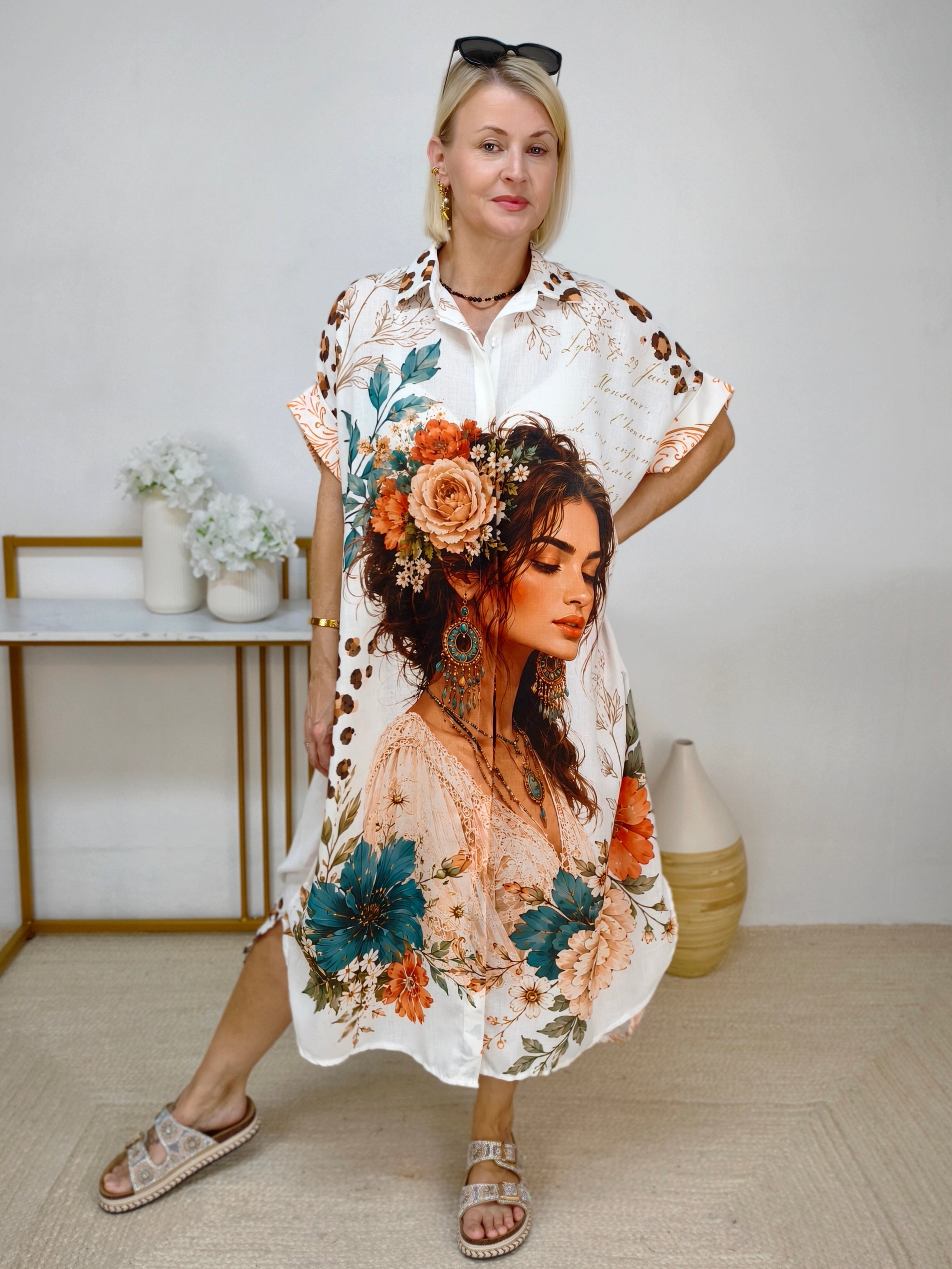 Boho Hemdkleid "Wild Soul" mit aufwendigem Print mehrfarbig (38/40-46/48)
