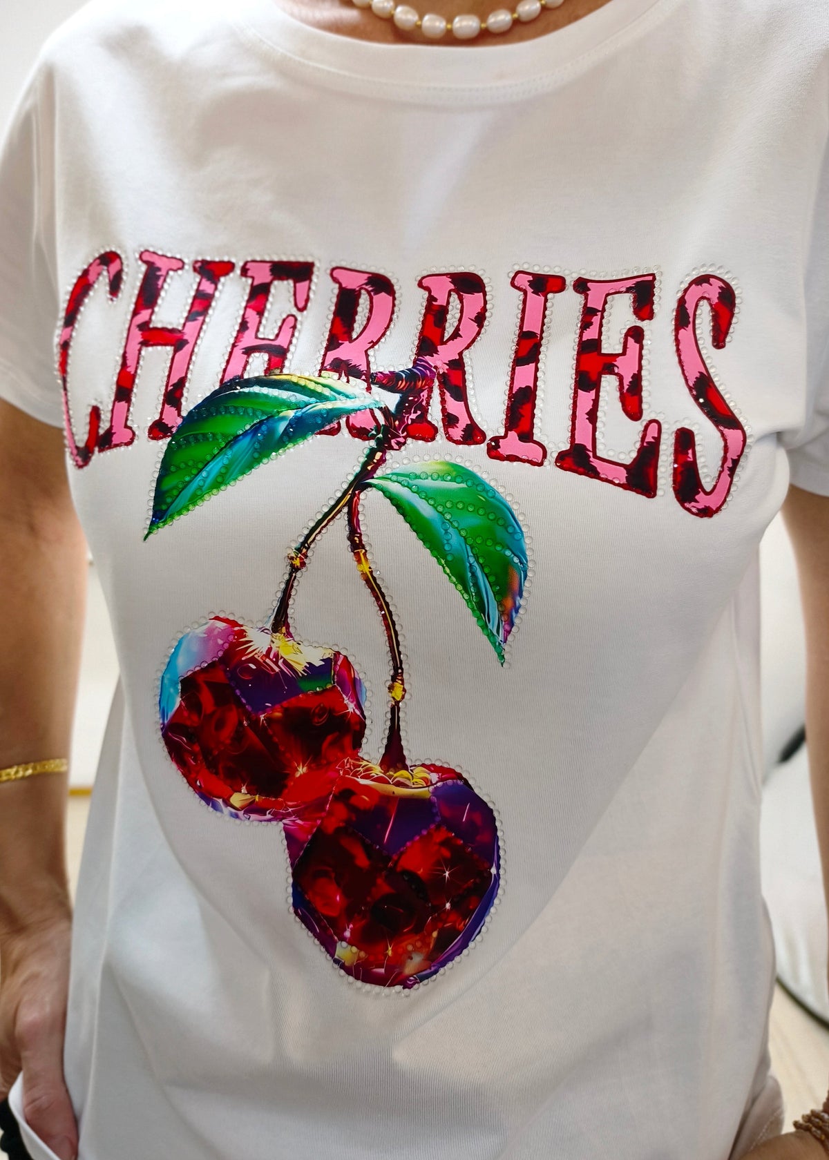 T-Shirt "Cherry" weiss/rot (36/38 & 40)