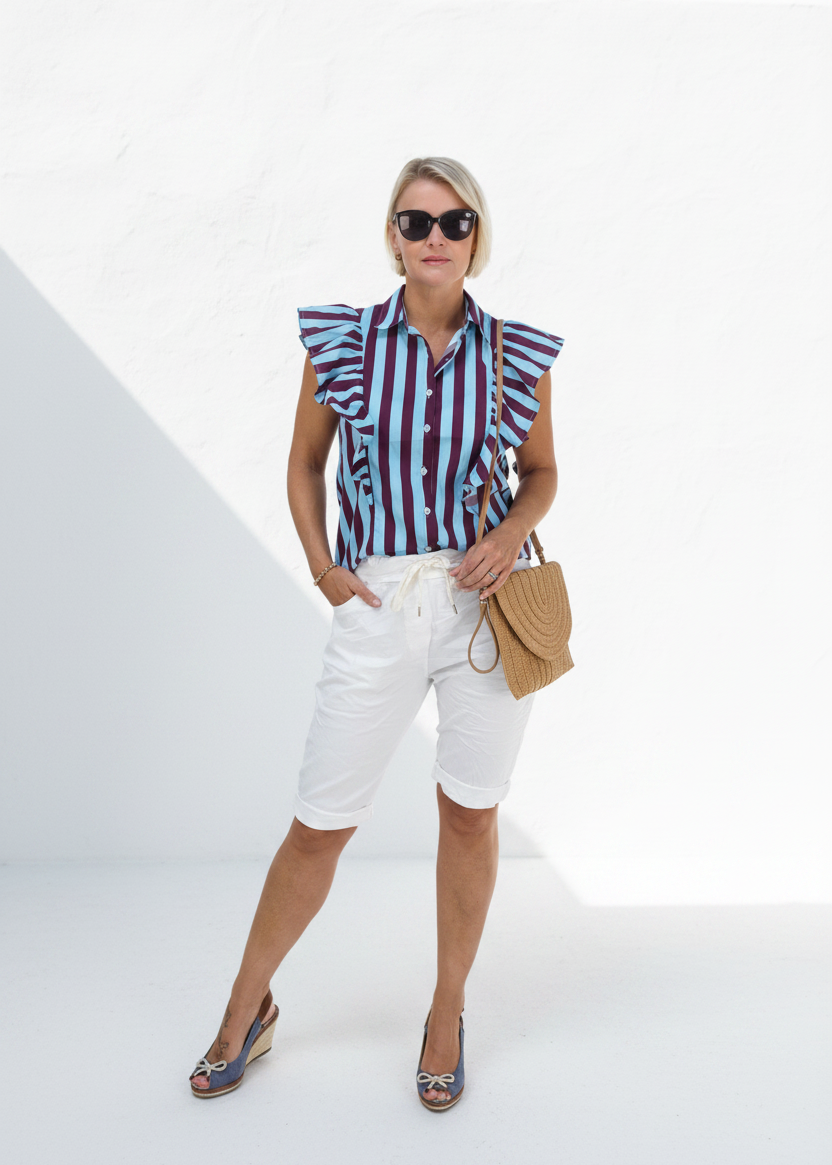 Elastische Shorts in Weiss (38-44)