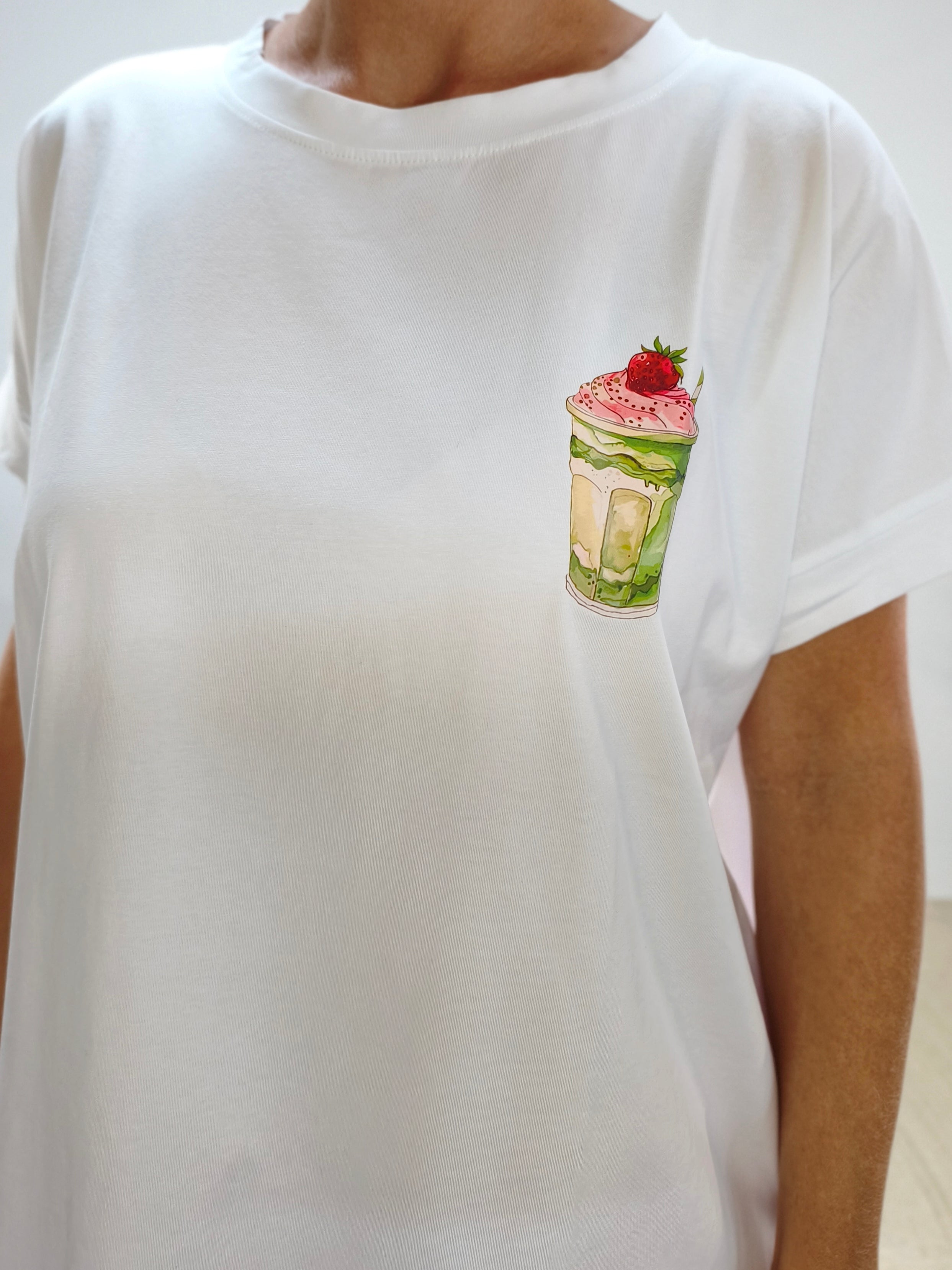 T-Shirt "Matcha" weiss/pink (40-44)