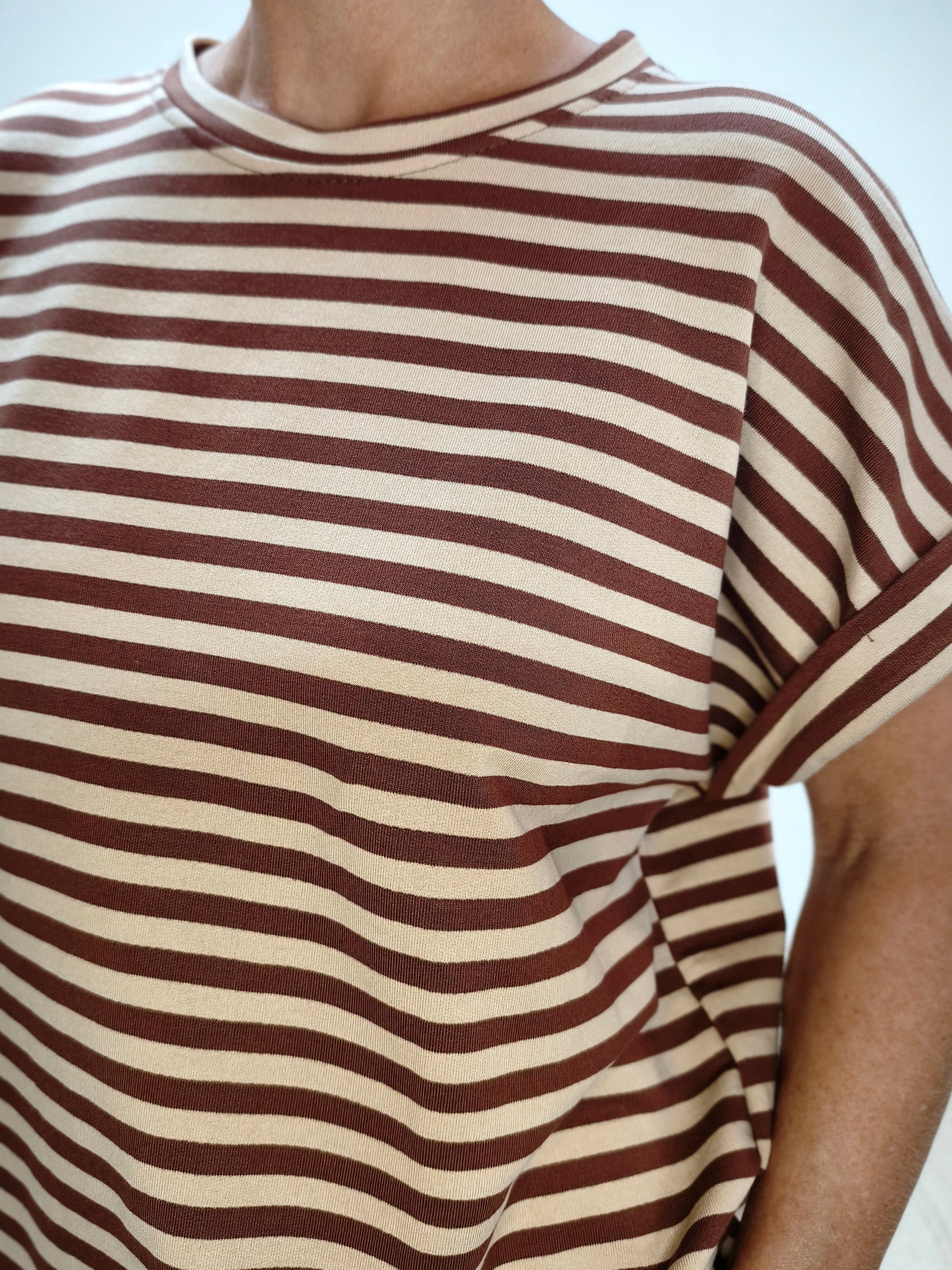 Shirt gestreift camel/braun (38-42/44)