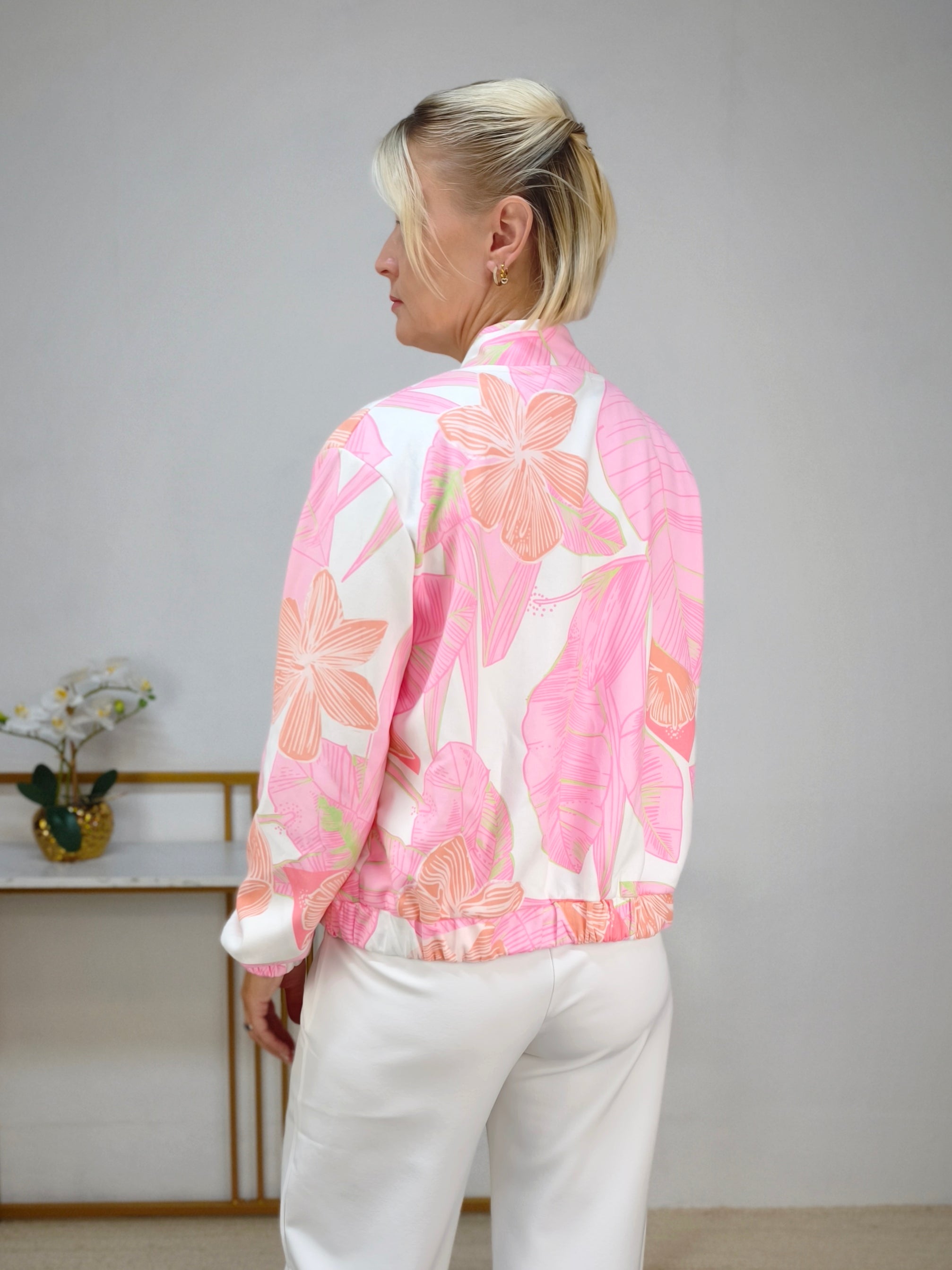 Kurzjacke "Vivien" weiss/rosa (36-42)