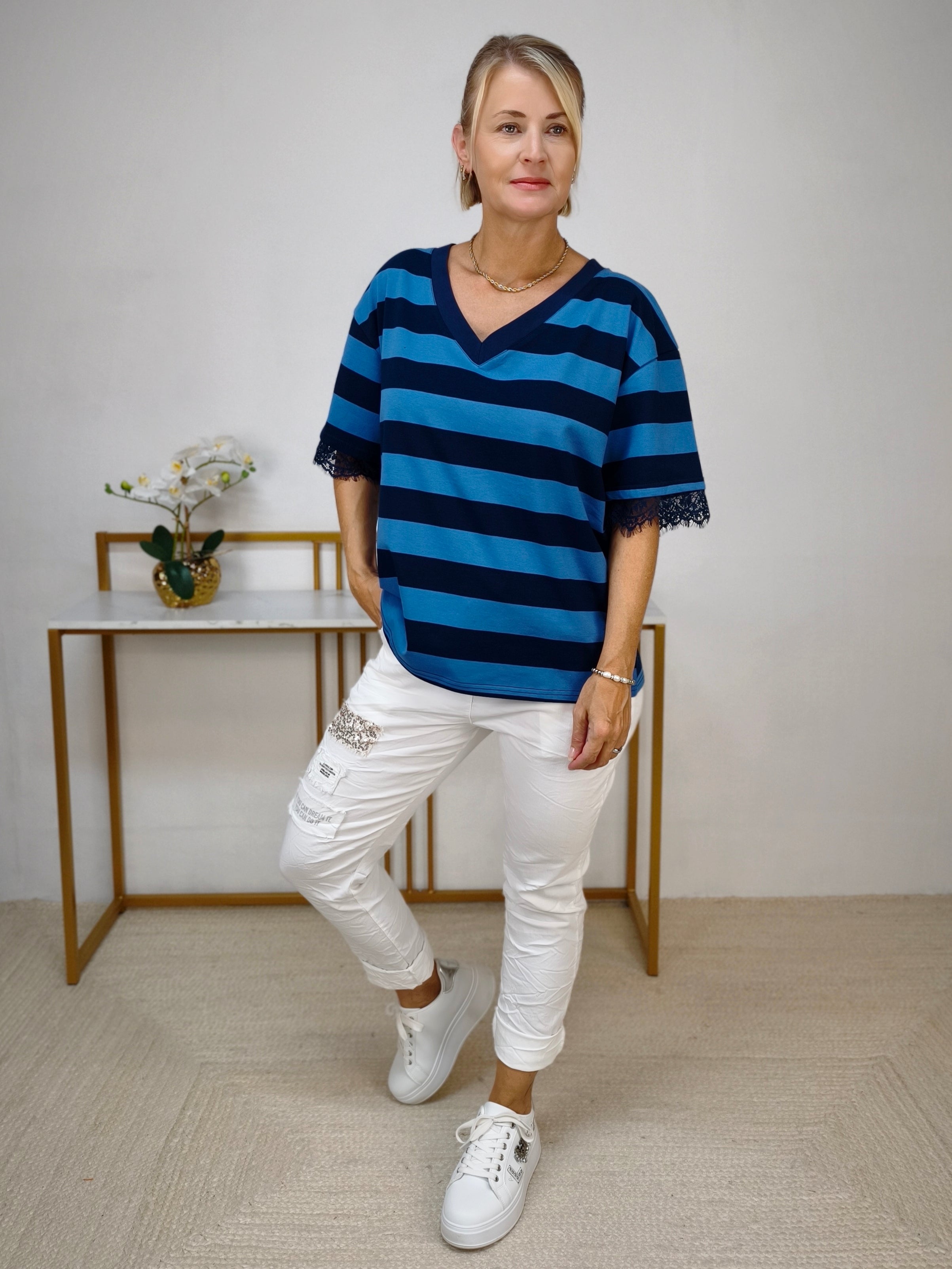 Shirt "Stripe" dunkelblau/jeansblau (38/40 & 42/44)