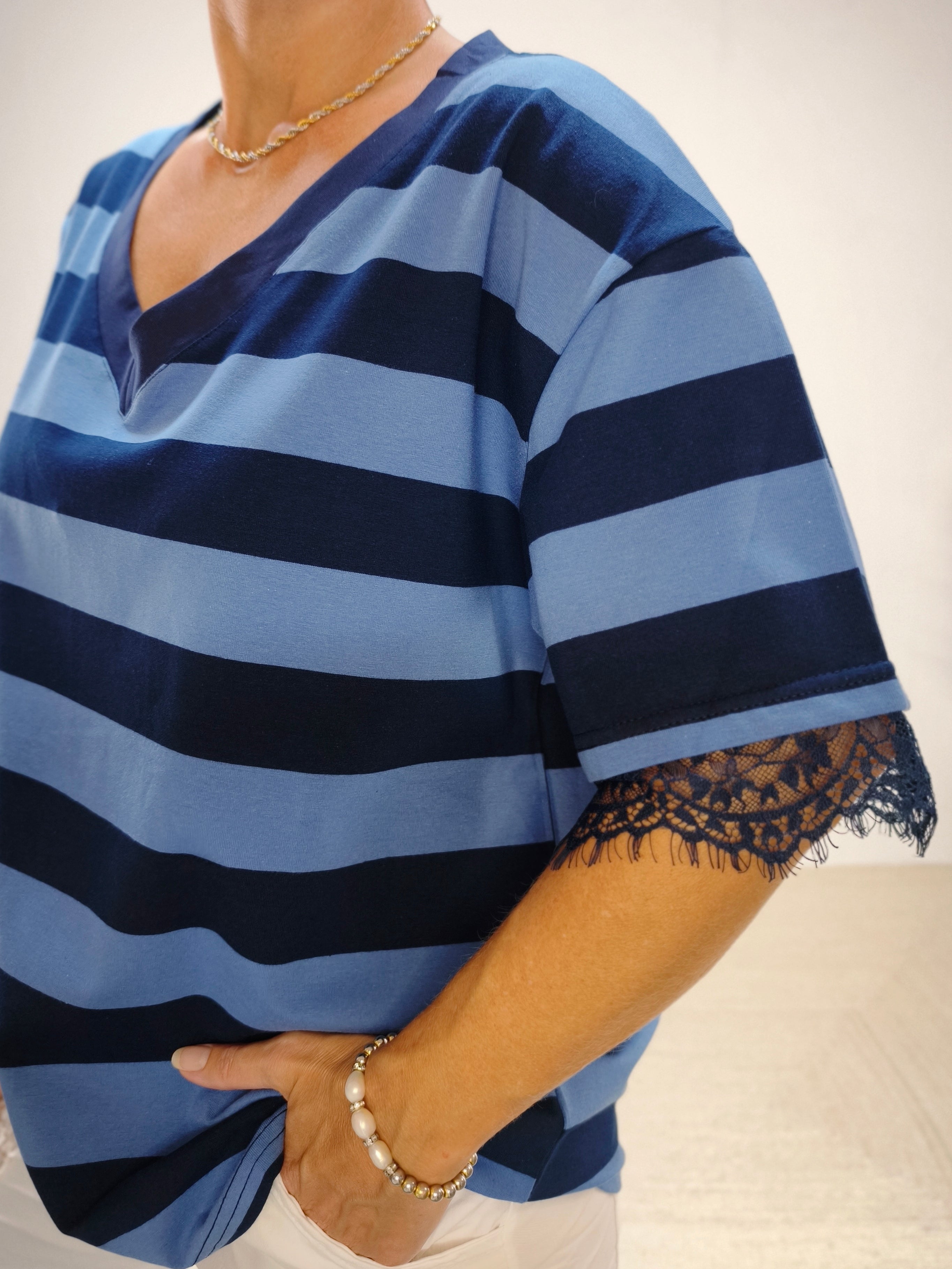Shirt "Stripe" dunkelblau/jeansblau (38/40 & 42/44)