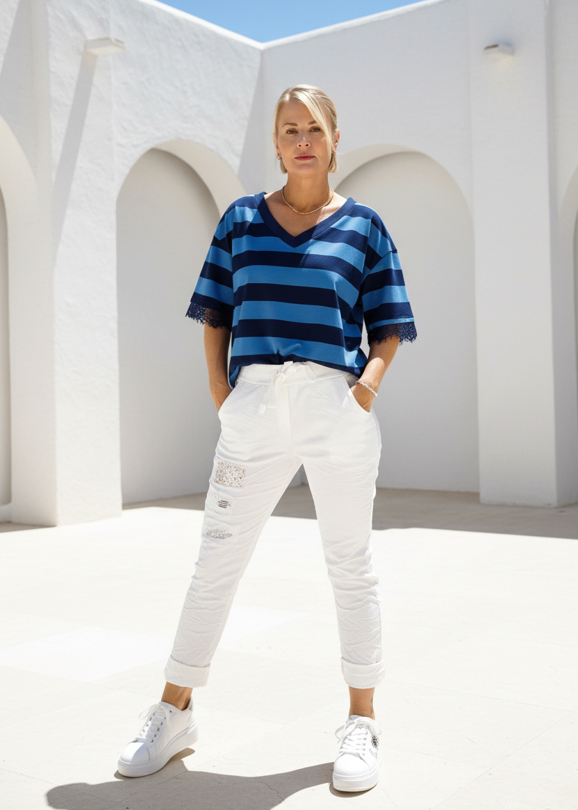 Shirt "Stripe" dunkelblau/jeansblau (38/40 & 42/44)