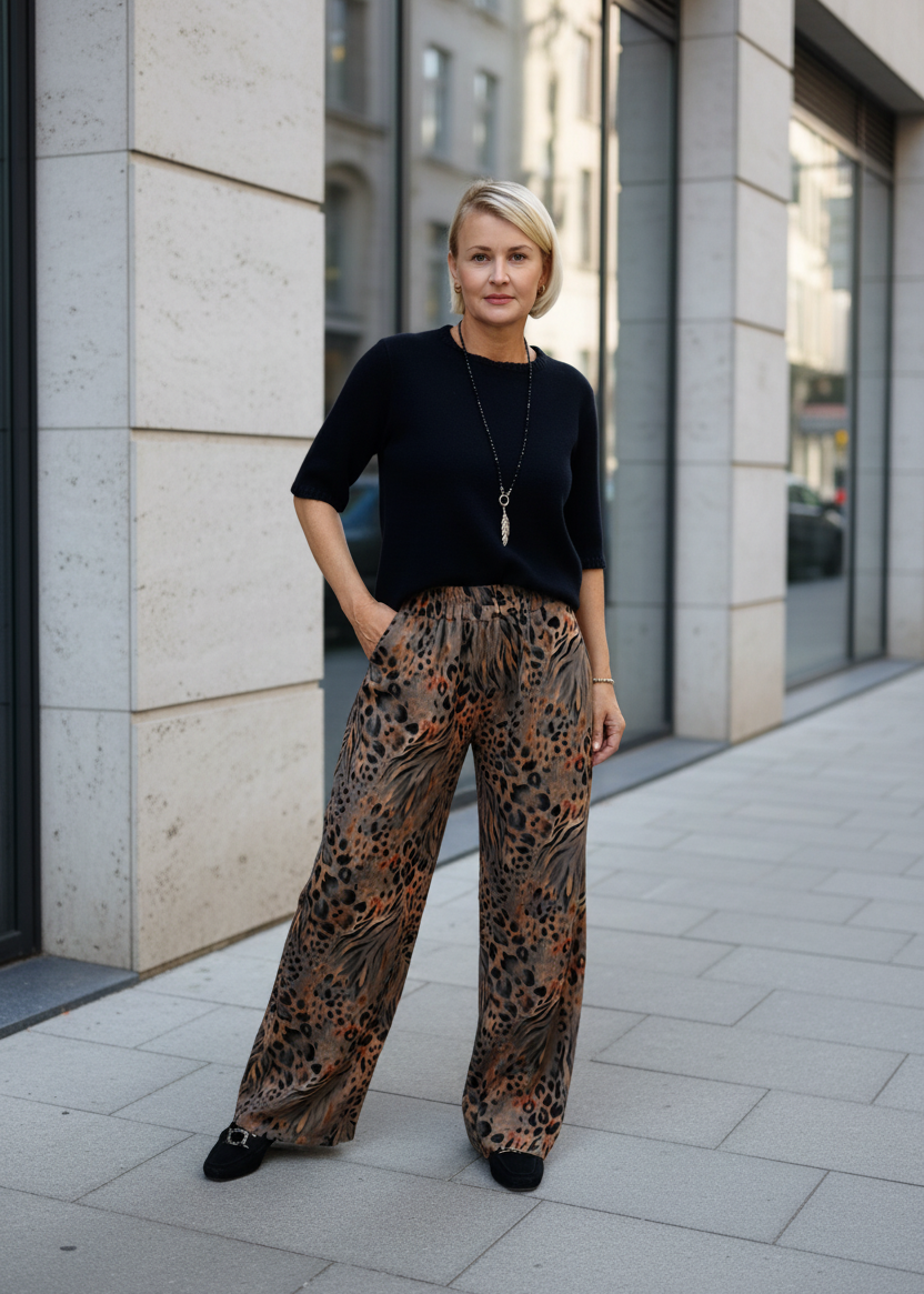 Leichte Marlene Hose "Mathilde" Braun Leo (36-42)