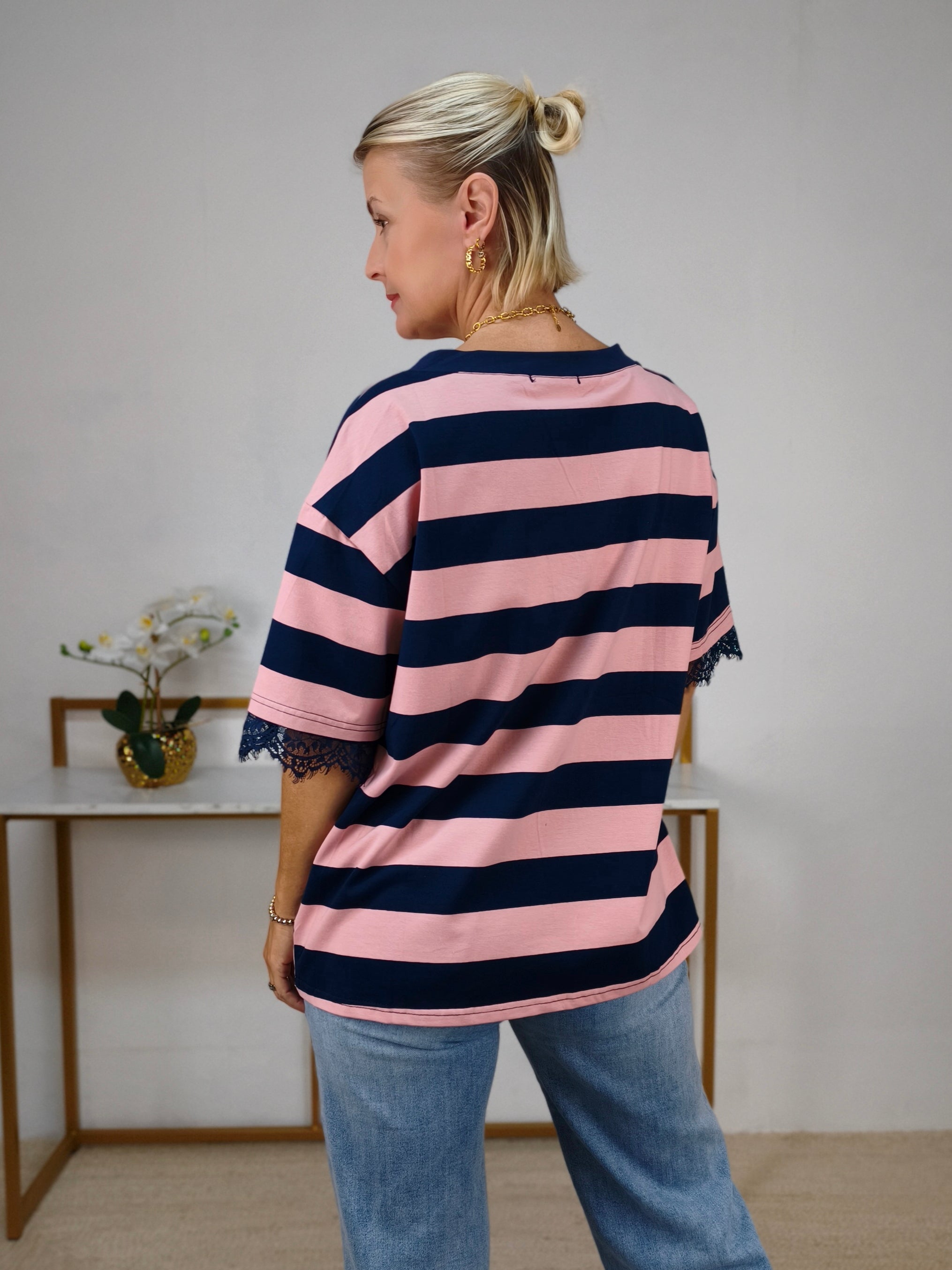 Shirt "Stripe" Altrosa/Dunkelblau (38/40 & 42/44)