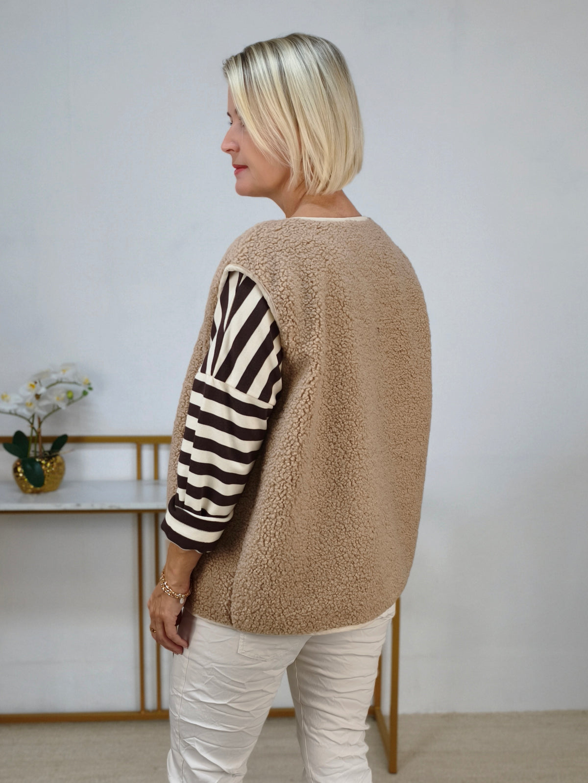 Teddy-Bouclé Weste beige (38-44)