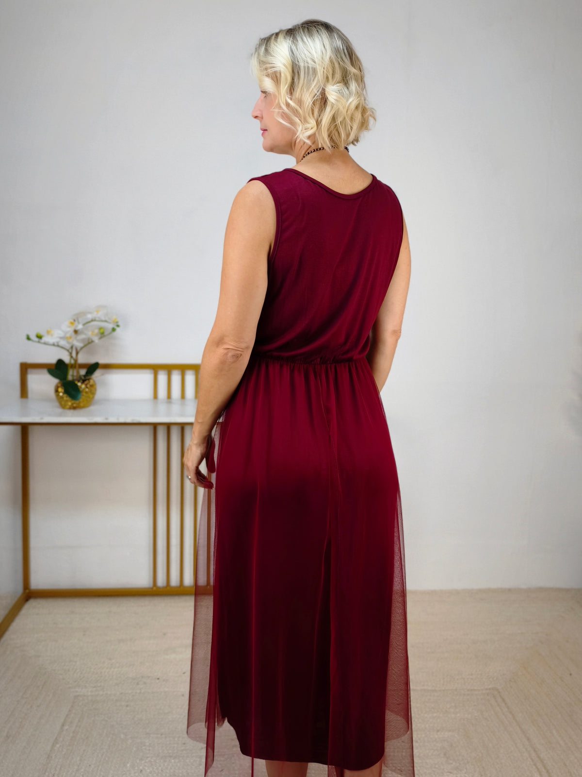 Kleid mit Pullover in Burgundy (36-40/42)