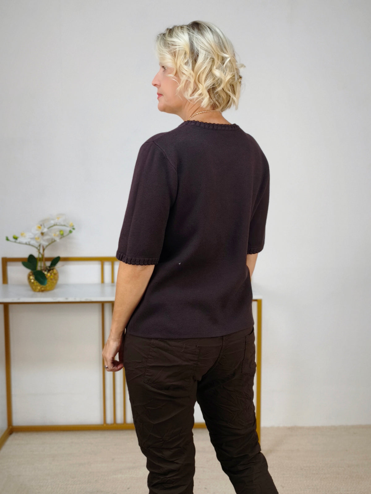 Pullover "Maja" unifarben Schokobraun (36-42)