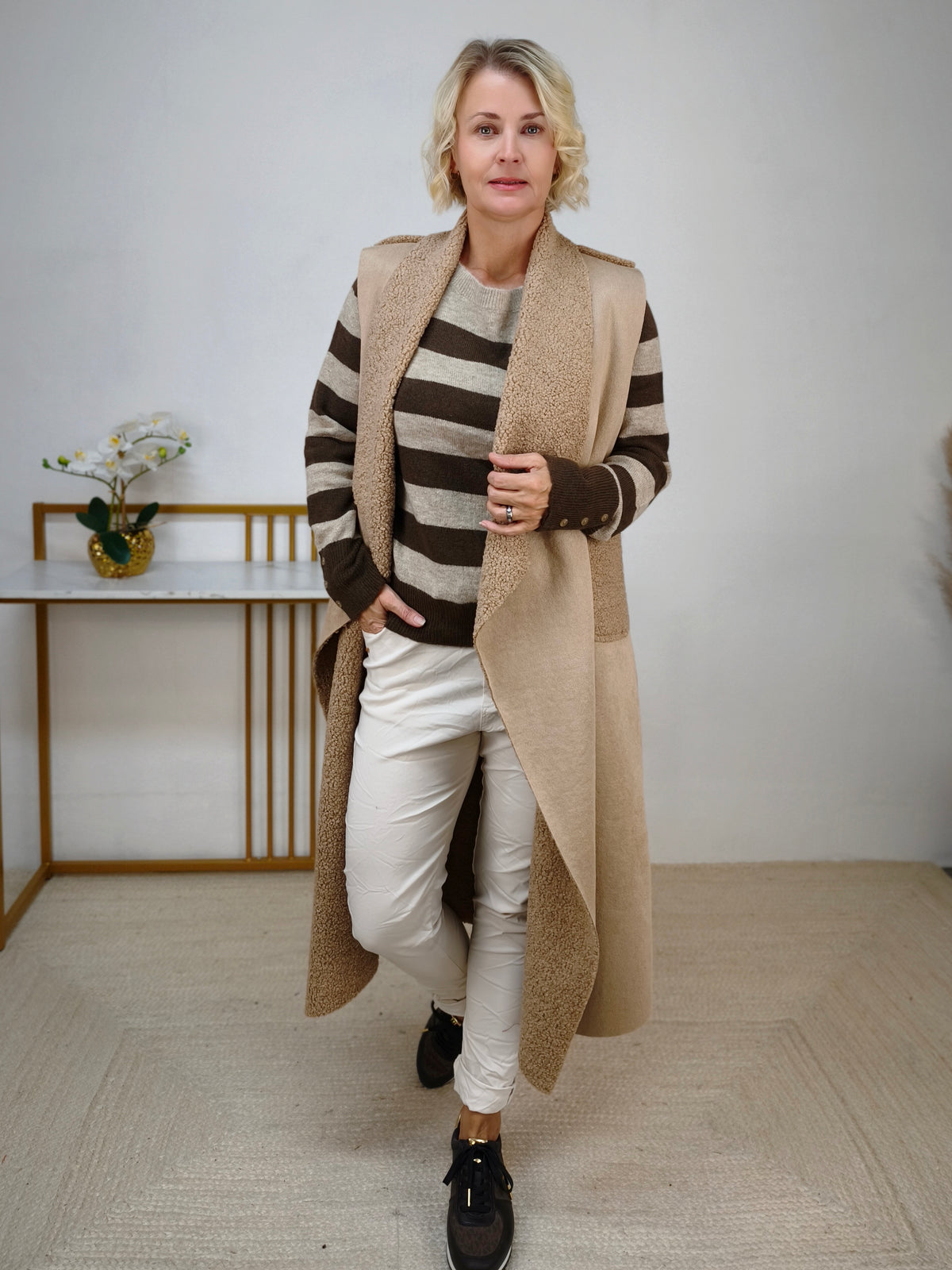 Warme Longweste Beige (38-44)