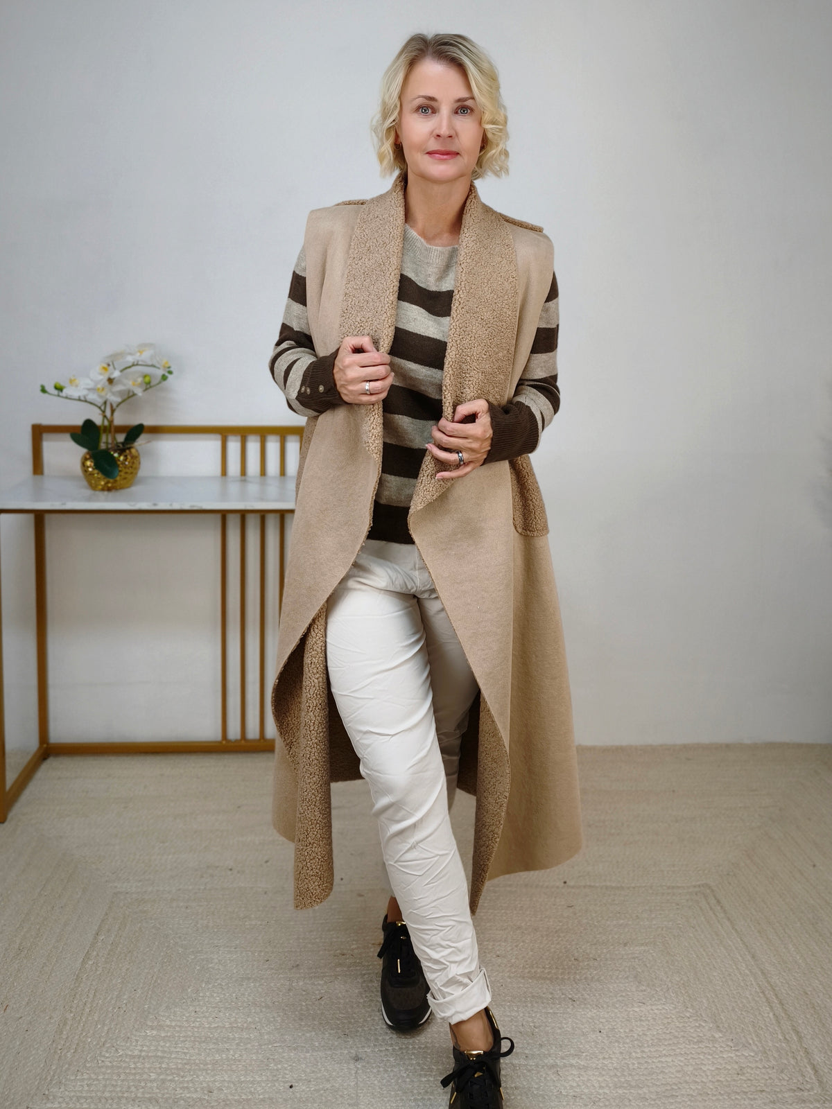 Warme Longweste Beige (38-44)