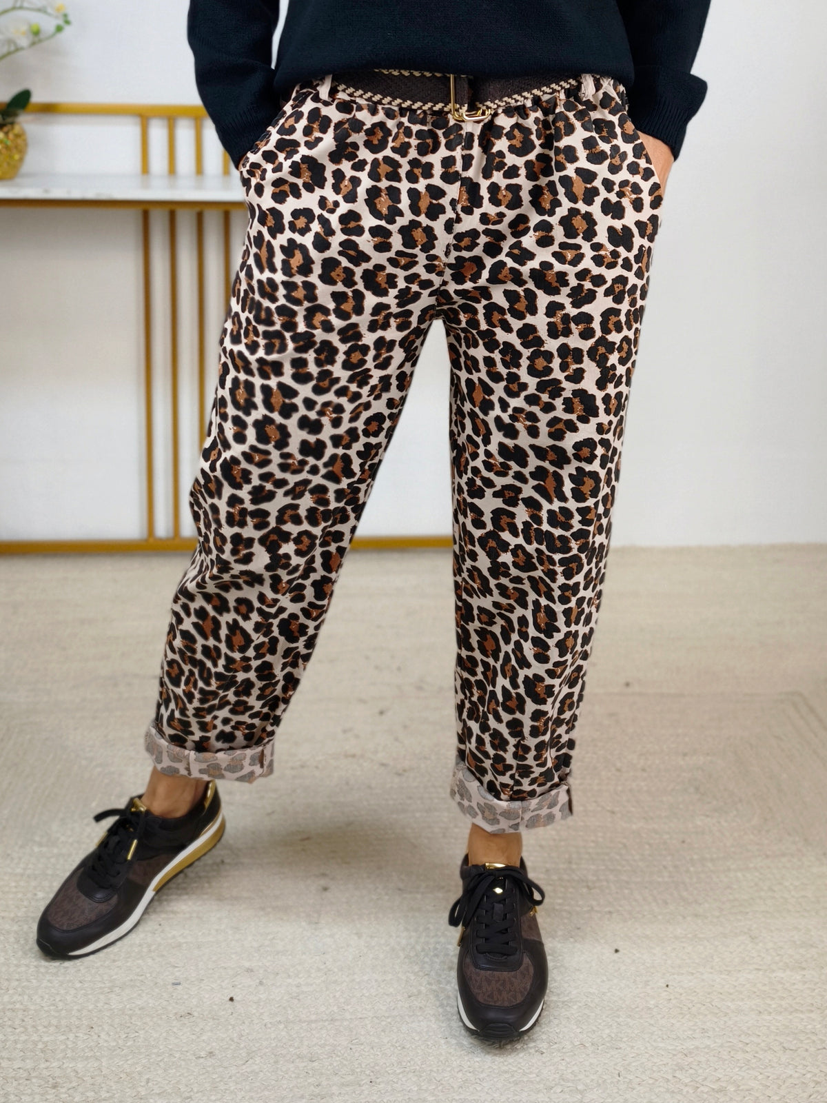 Bequeme Stretchhose/Joggpant im Leo Design (36-42)