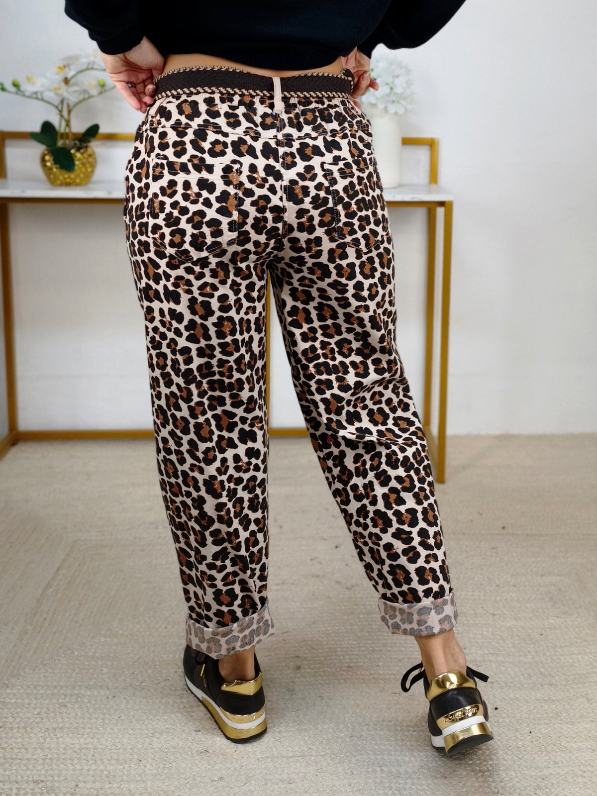 Bequeme Stretchhose/Joggpant im Leo Design (36-42)