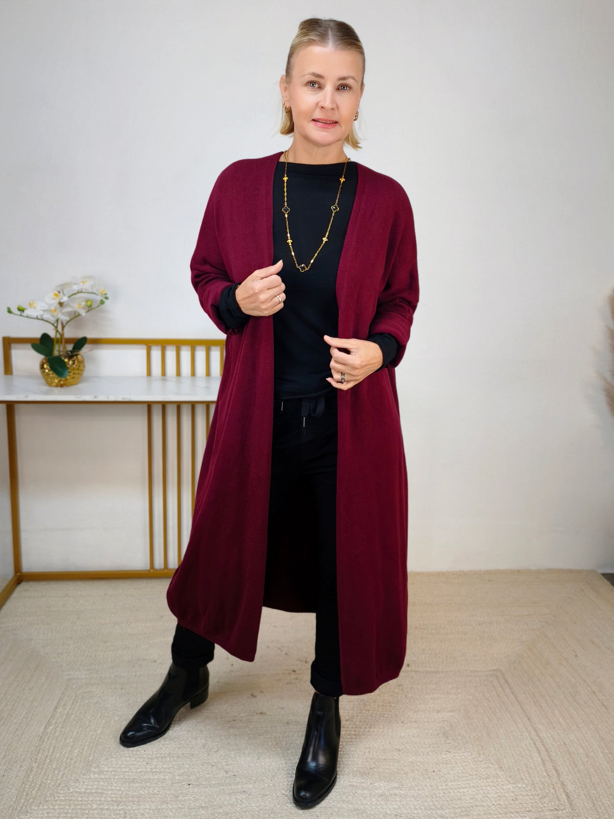 Long Cardigan Burgundy (40-44/46)