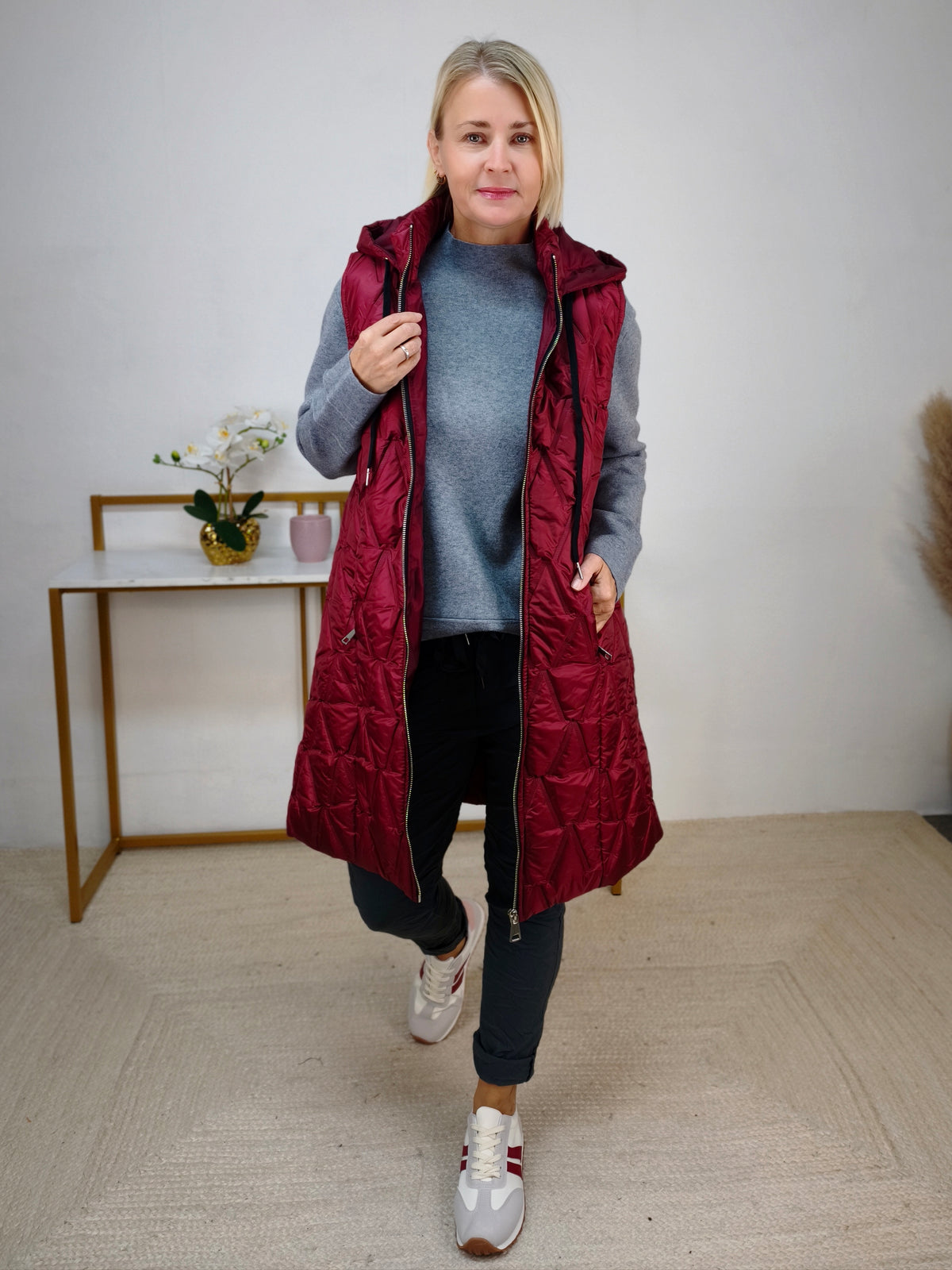 Herbstliches Outfit in grau/burgundy Größe 40-42 - Styling Box