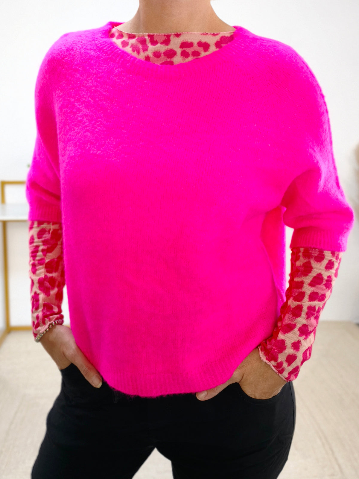 Leichter Pullover Kurzarm in pink (36-42)