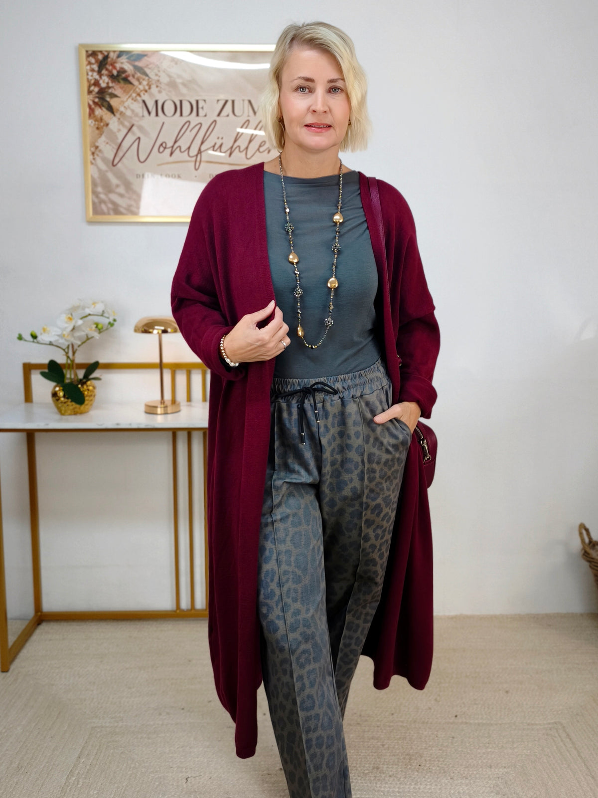 Long Cardigan Burgundy (40-44/46)