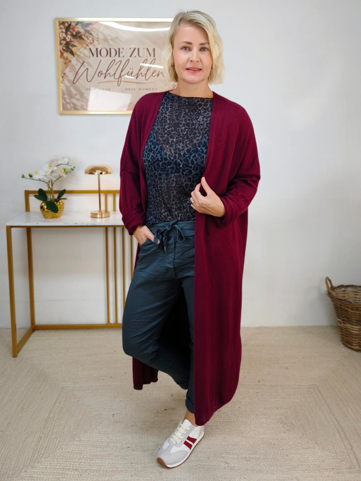 Long Cardigan Burgundy (40-44/46)