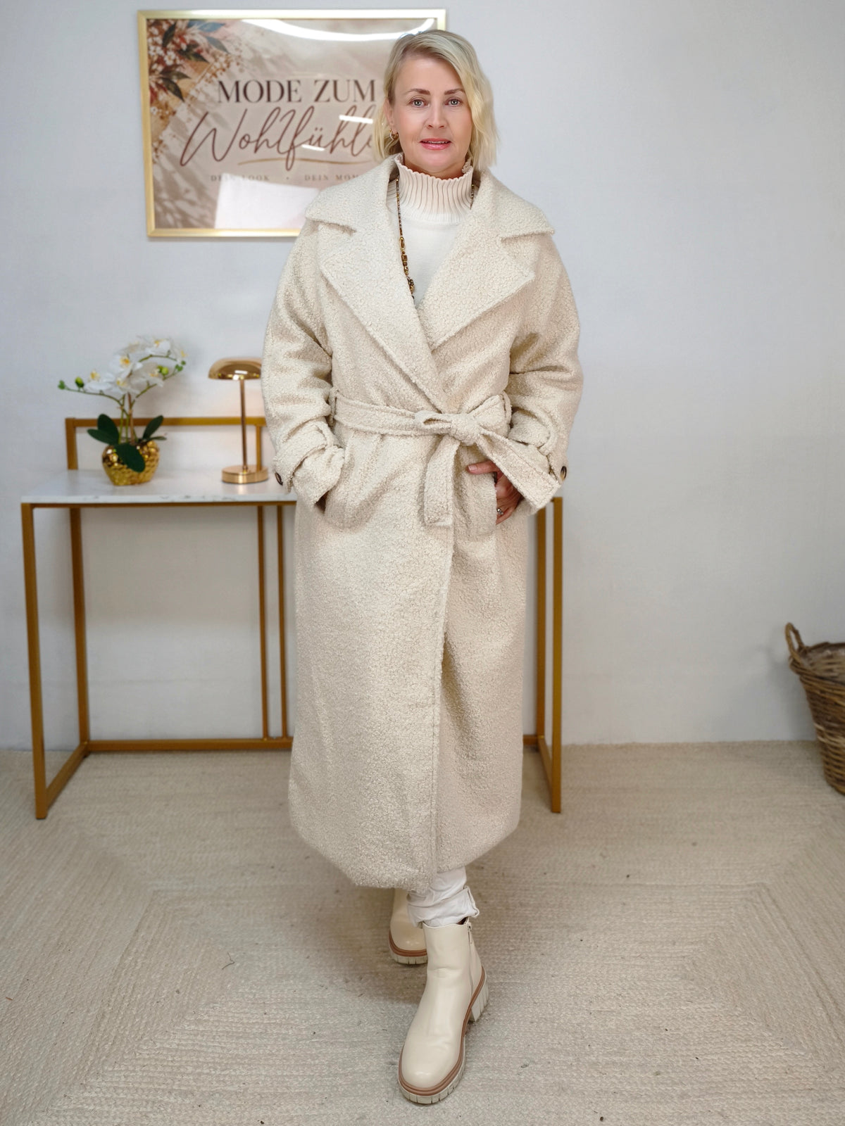 Weicher Mantel in Hellbeige (38-42)