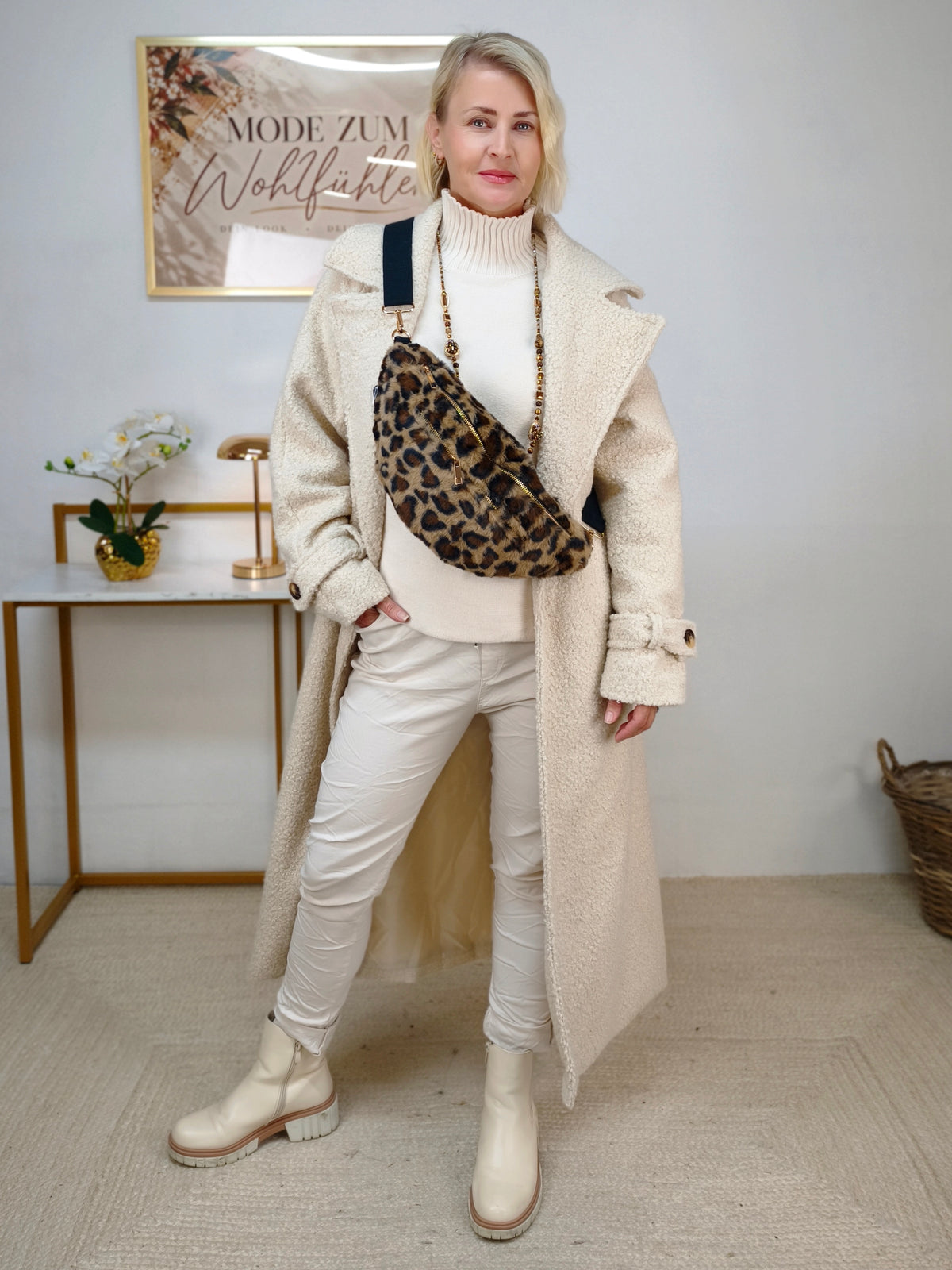 Weicher Mantel in Hellbeige (38-42)