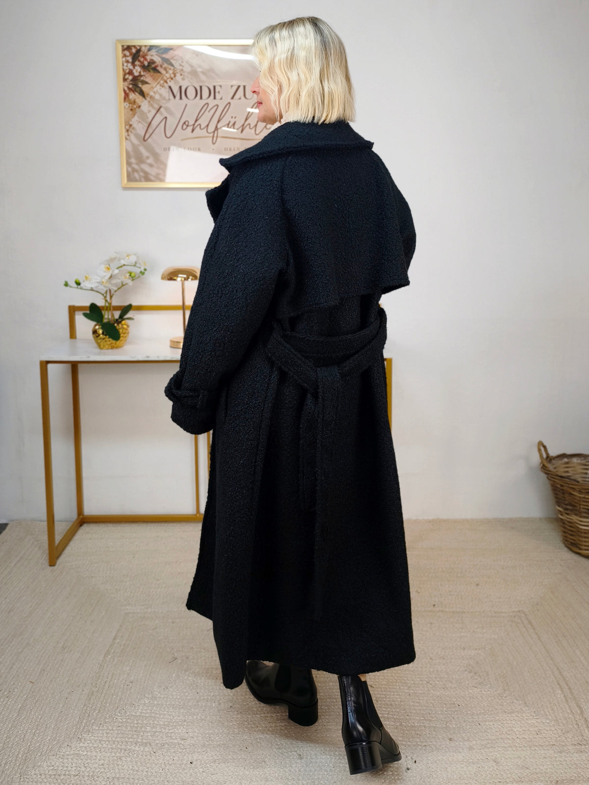 Weicher Mantel in Schwarz (38-42)
