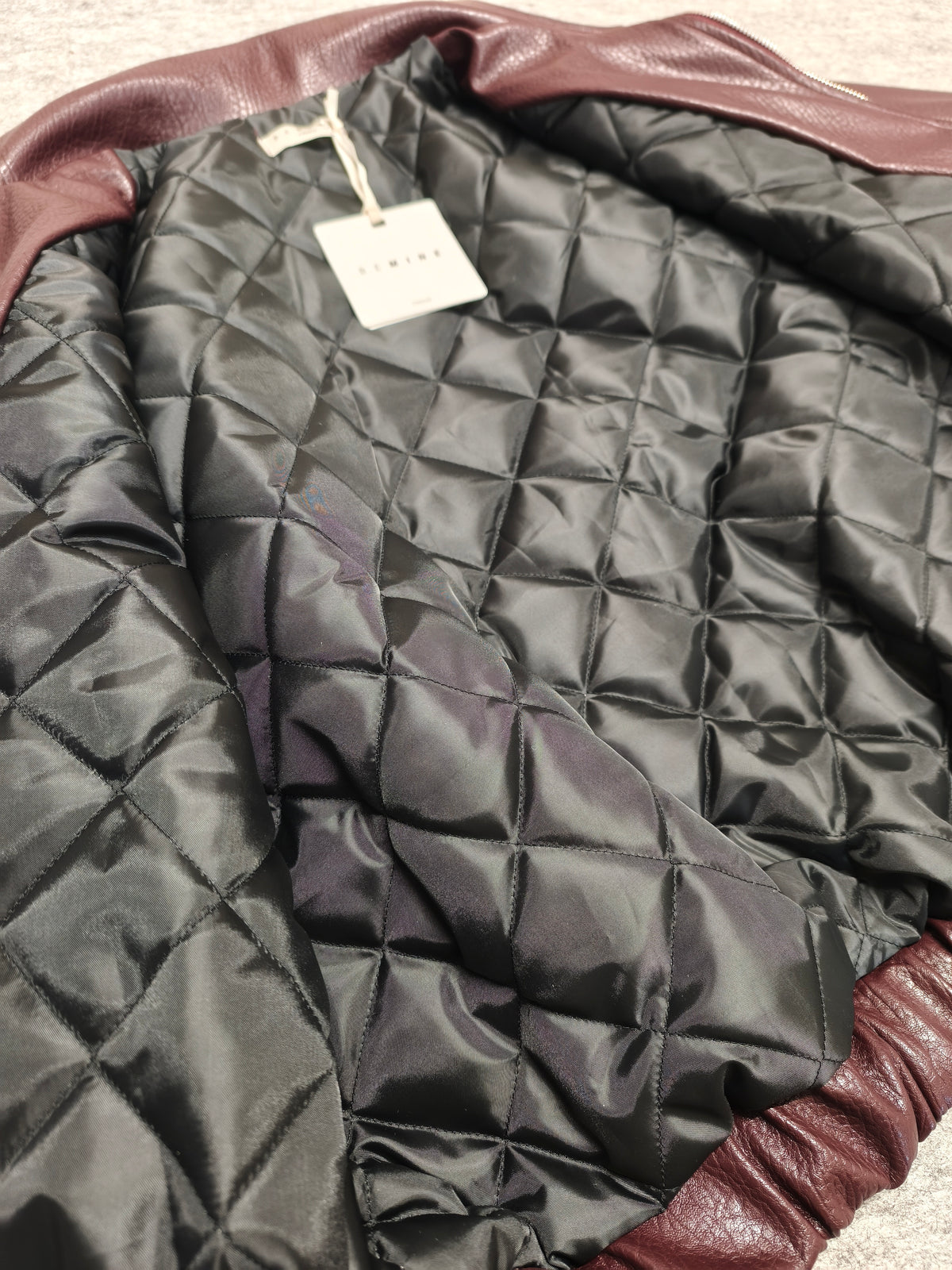 Warme Jacke in Lederoptik in Burgundy (38-42)