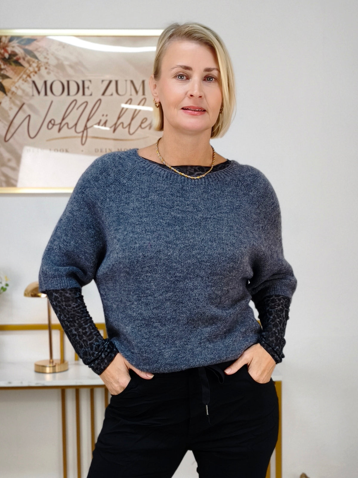 Leichter Pullover Kurzarm in grau (36-42)