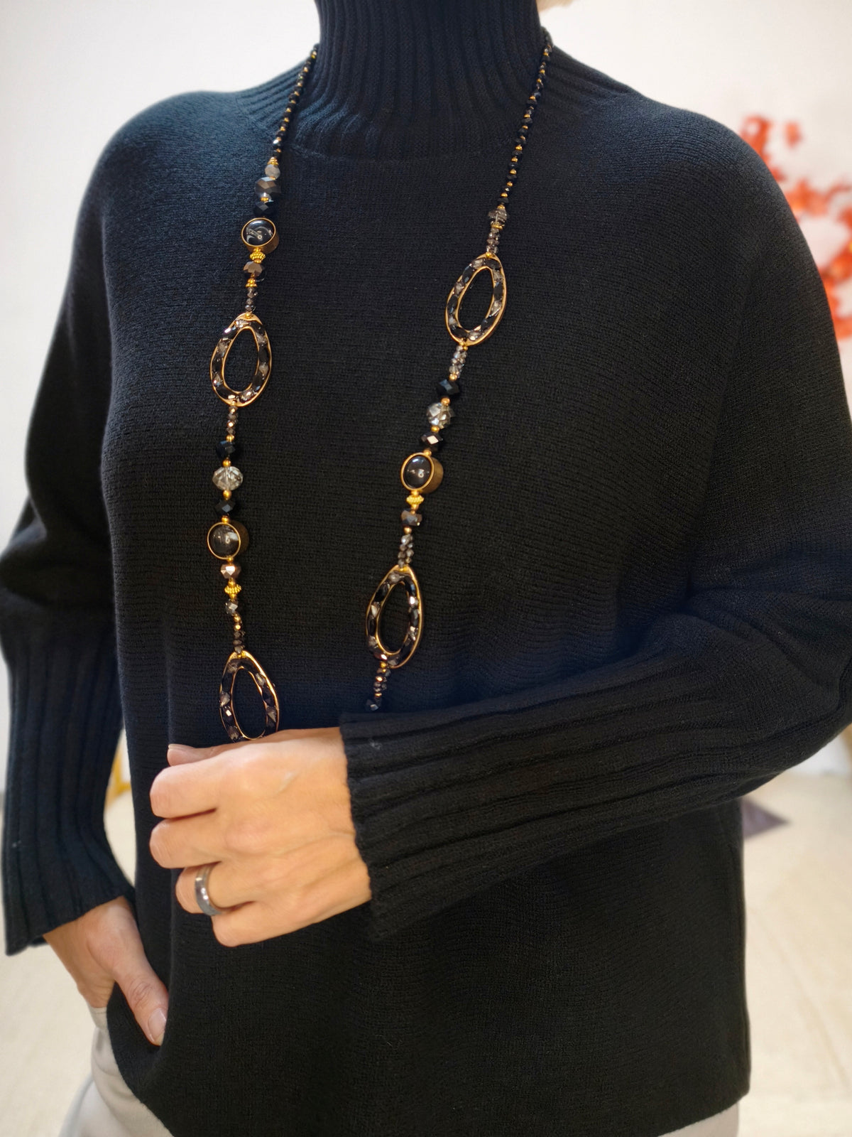 Pullover mit Turtle Neck Schwarz (38-42)
