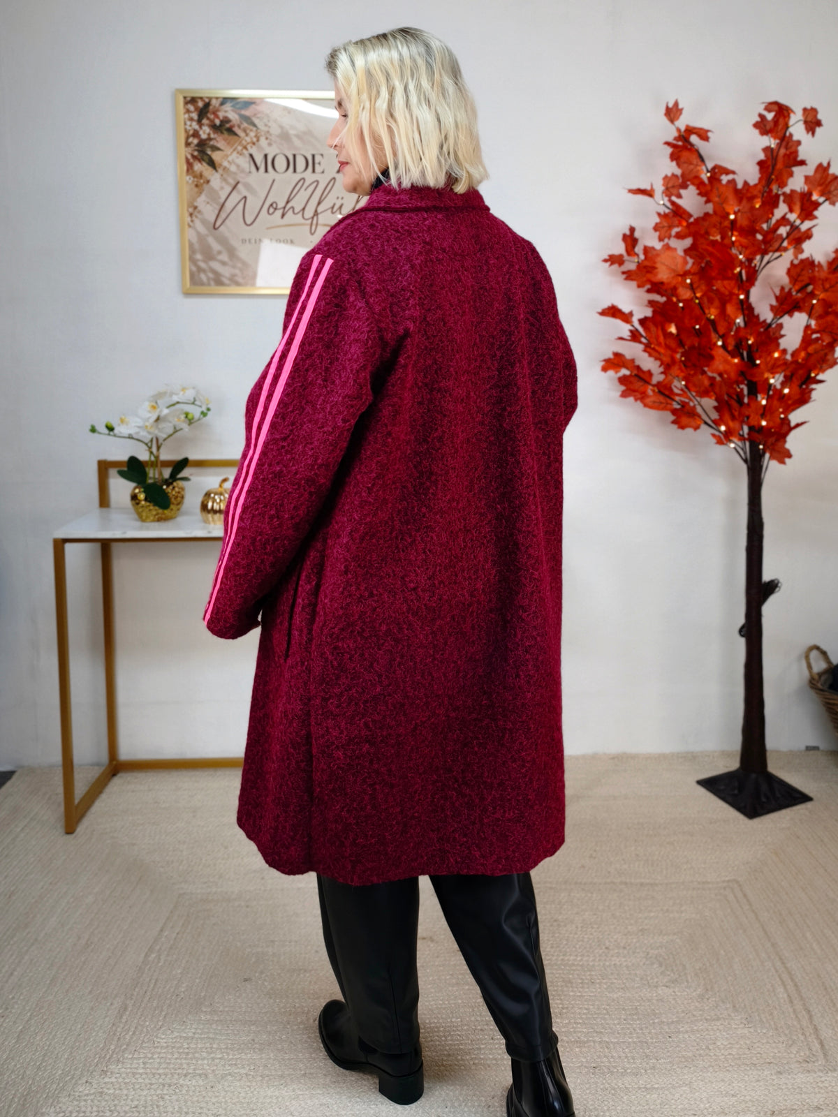 Lässiger Mantel im sportlichen Stil Burgundy/Pink (36-42)