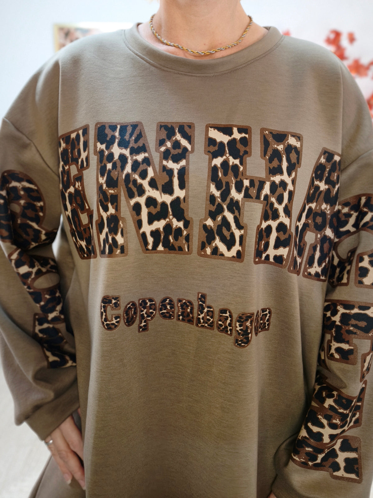 Long Sweatshirt/Kleid "Copenhagen" in Taupe (40-44)