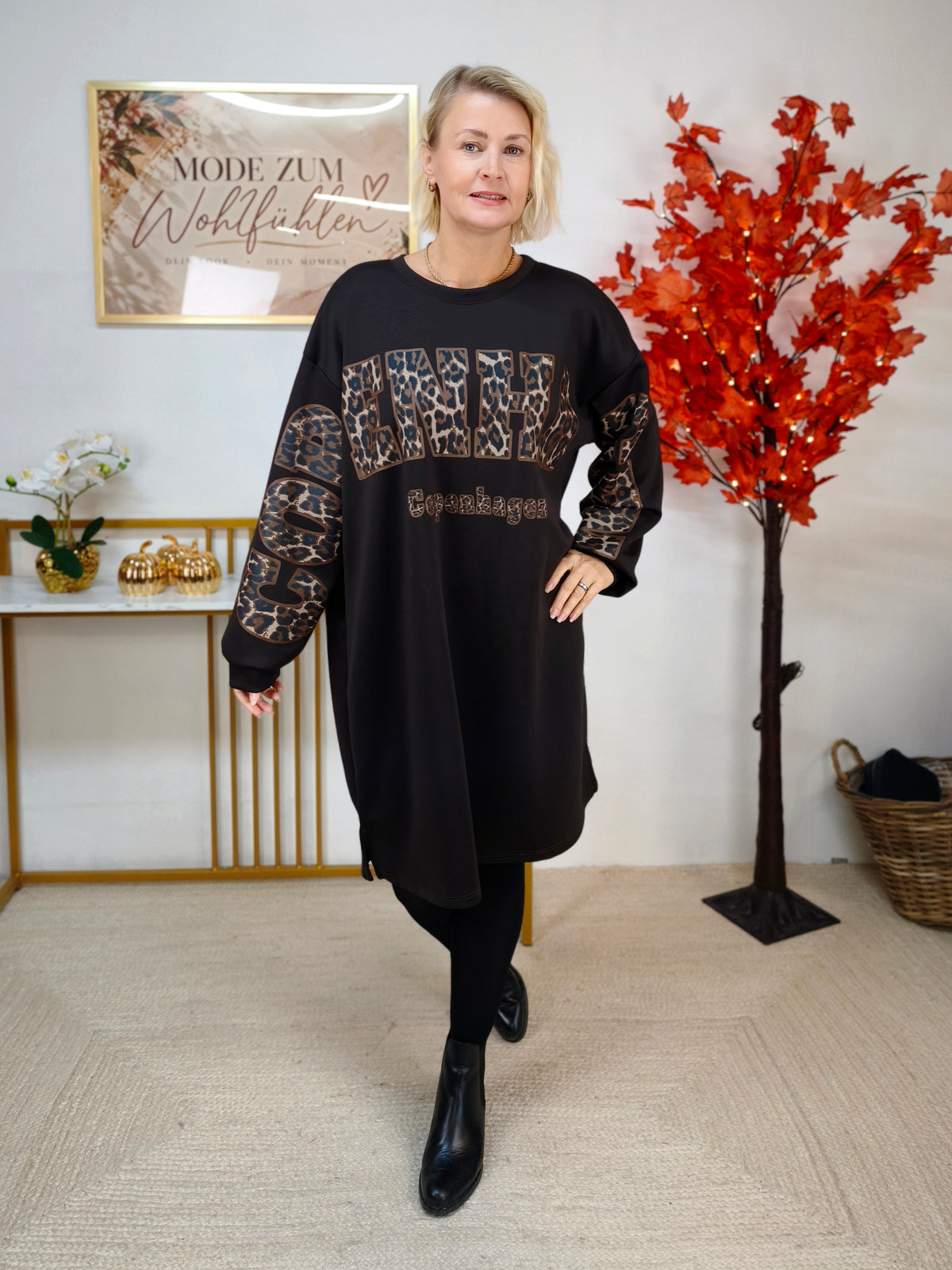 Long Sweatshirt/Kleid "Copenhagen" in Schokobraun (40-44)