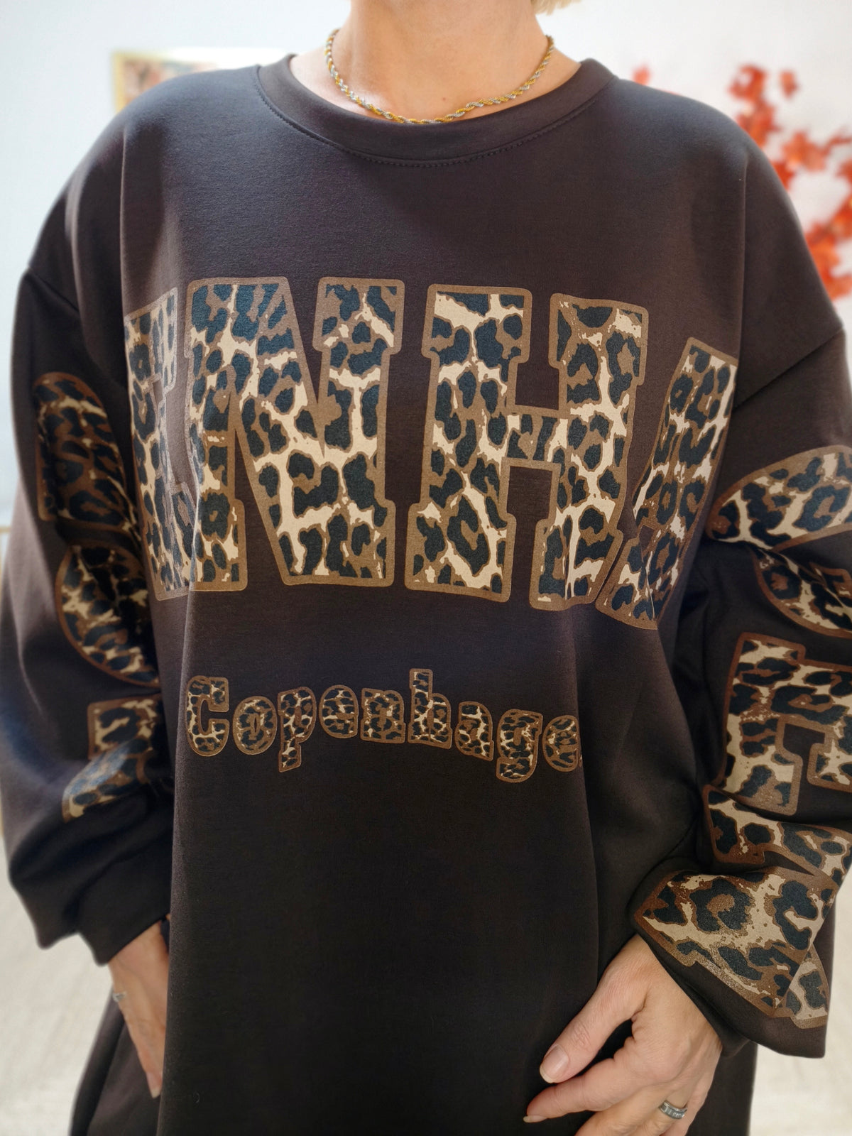 Long Sweatshirt/Kleid "Copenhagen" in Schokobraun (40-44)