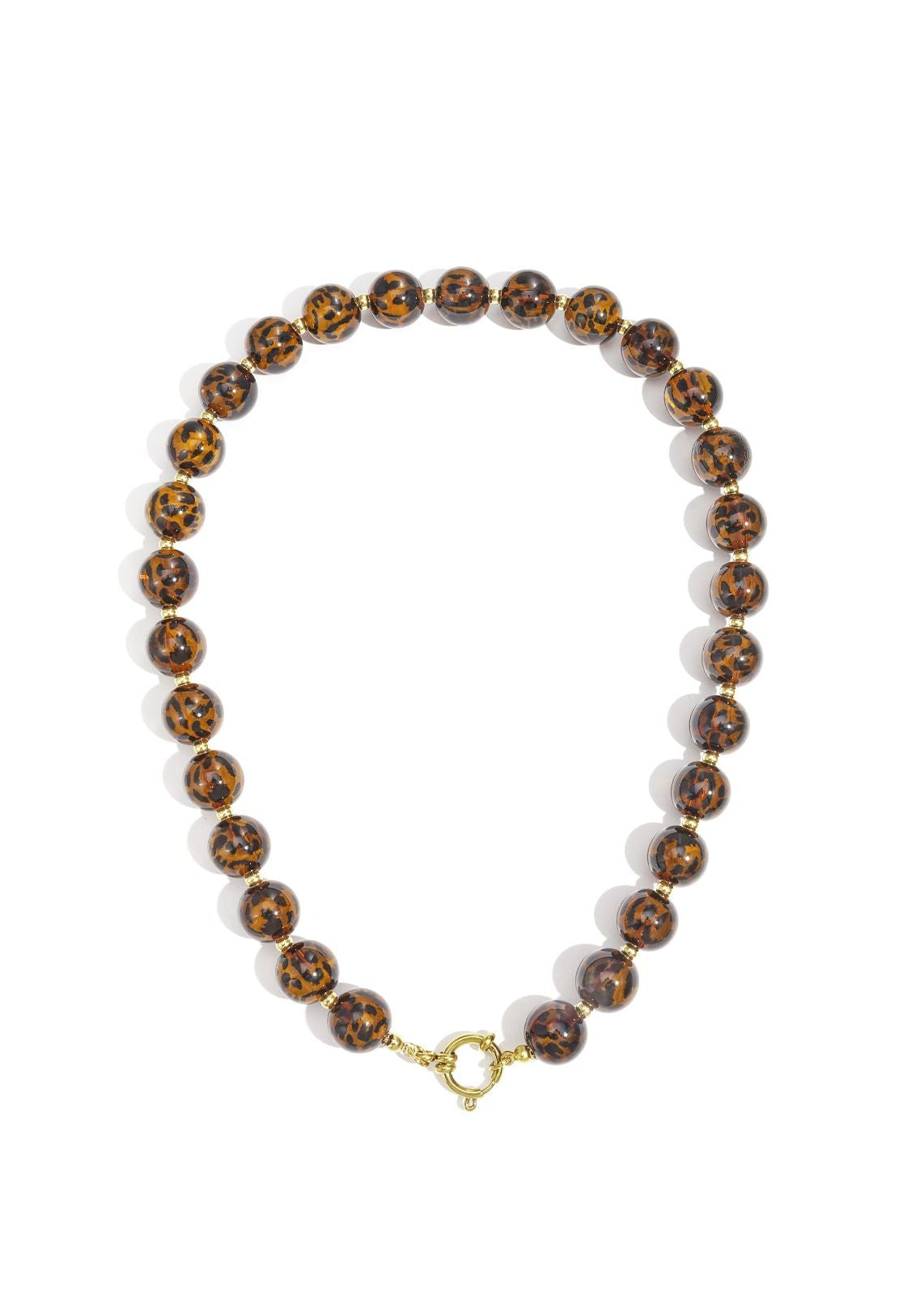 Braune Kette mit Leoperlen