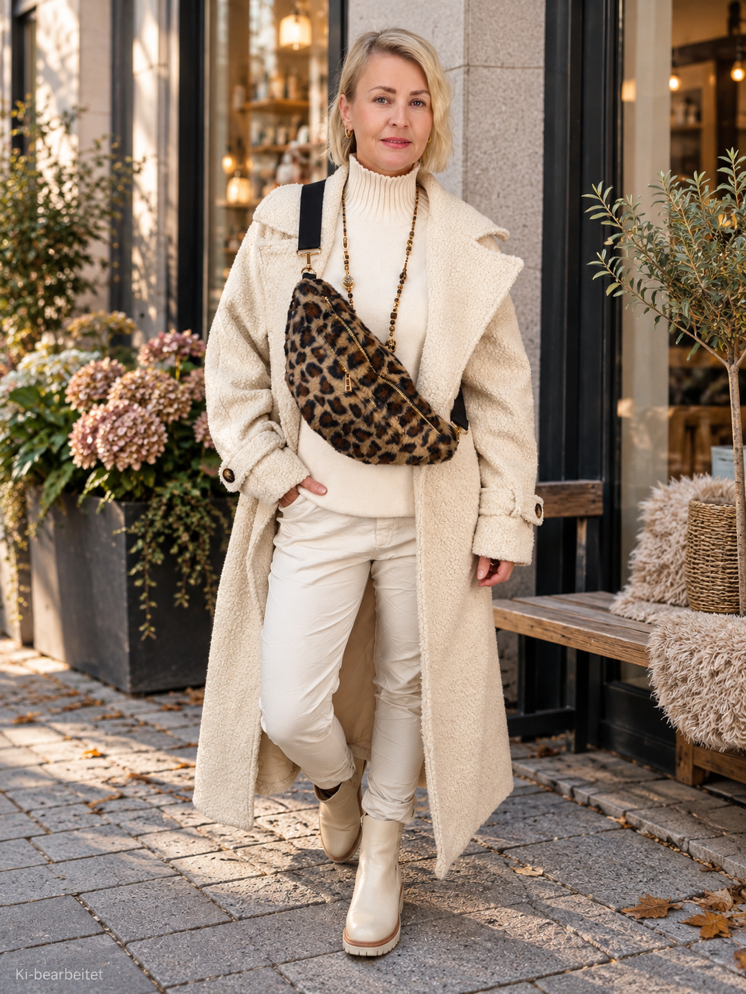Weicher Mantel in Hellbeige (38-42)