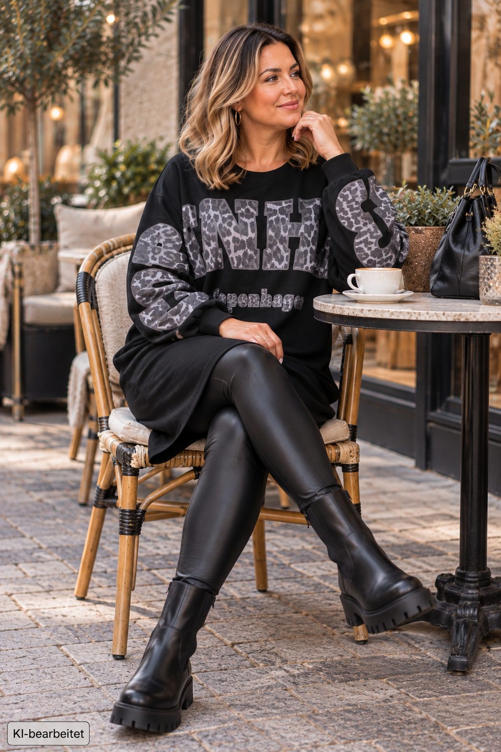 Long Sweatshirt/Kleid "Copenhagen" in Schwarz (40-44)