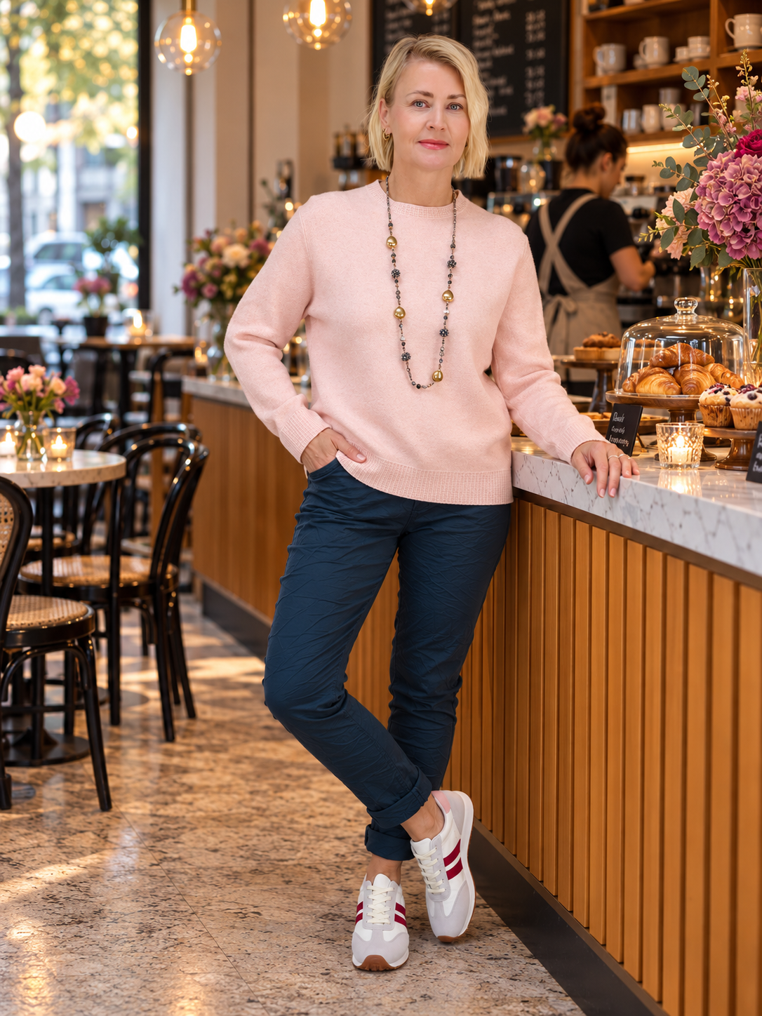 Feinstrick Pullover unifarben in Rosa (38-42)