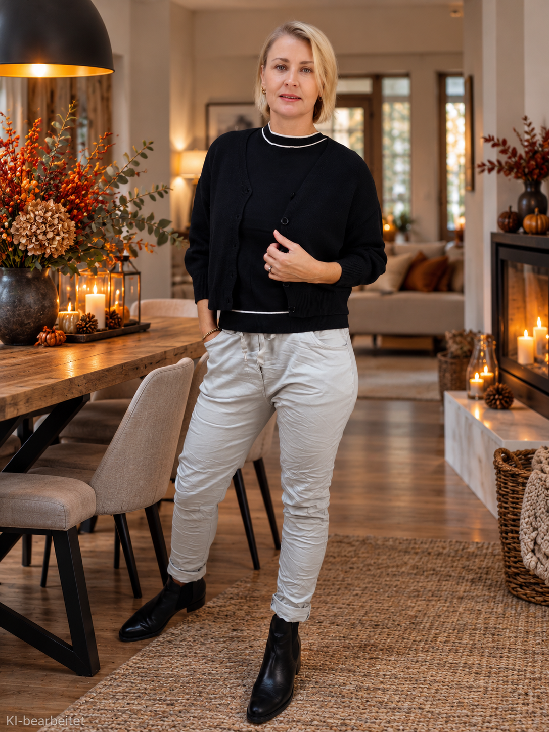 Strickjacke "Steffi" Uni Schwarz (36-40)