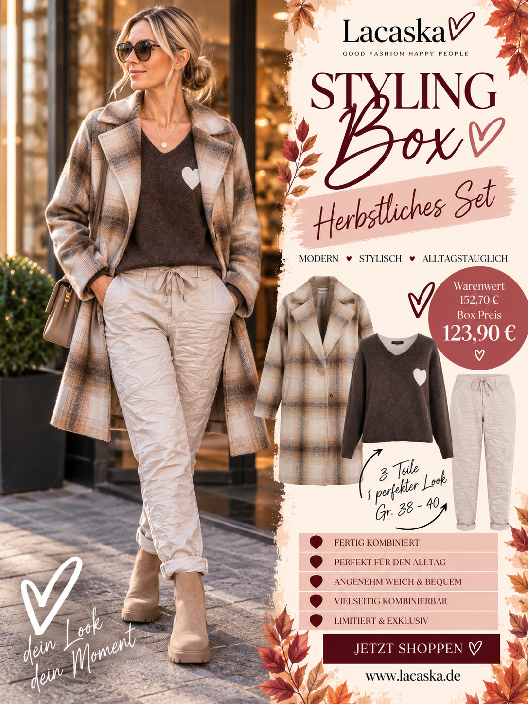 Herbstliches Outfit Set Braun/Beige Größe 38/40 Styling Box
